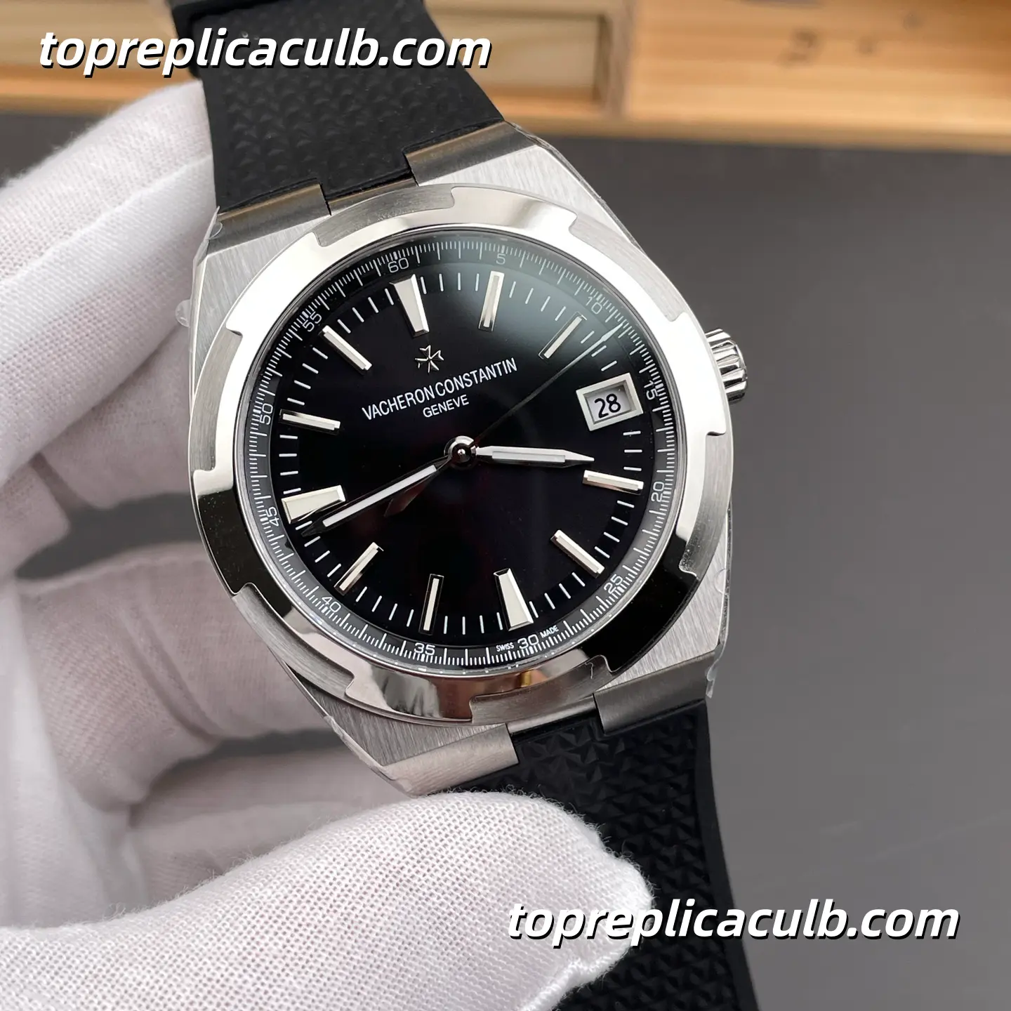 8F Factory Vacheron Constantin Overseas 4500V/210A-B483 Super Clone Watch 41mm Stainless Steel Black Dial Black Rubber Strap 5100 Movement - Image 4