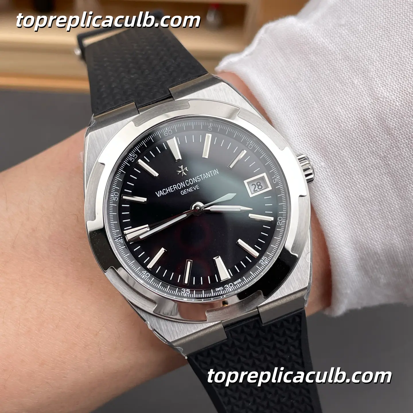 8F Factory Vacheron Constantin Overseas 4500V/210A-B483 Super Clone Watch 41mm Stainless Steel Black Dial Black Rubber Strap 5100 Movement - Image 2