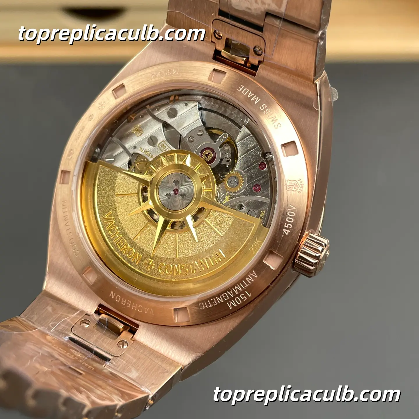 8F Factory Vacheron Constantin Overseas 4520V/210R-B967 Super Clone Watch 41mm Rose Gold Green Dial Bracelet 5100 Movement - Image 5