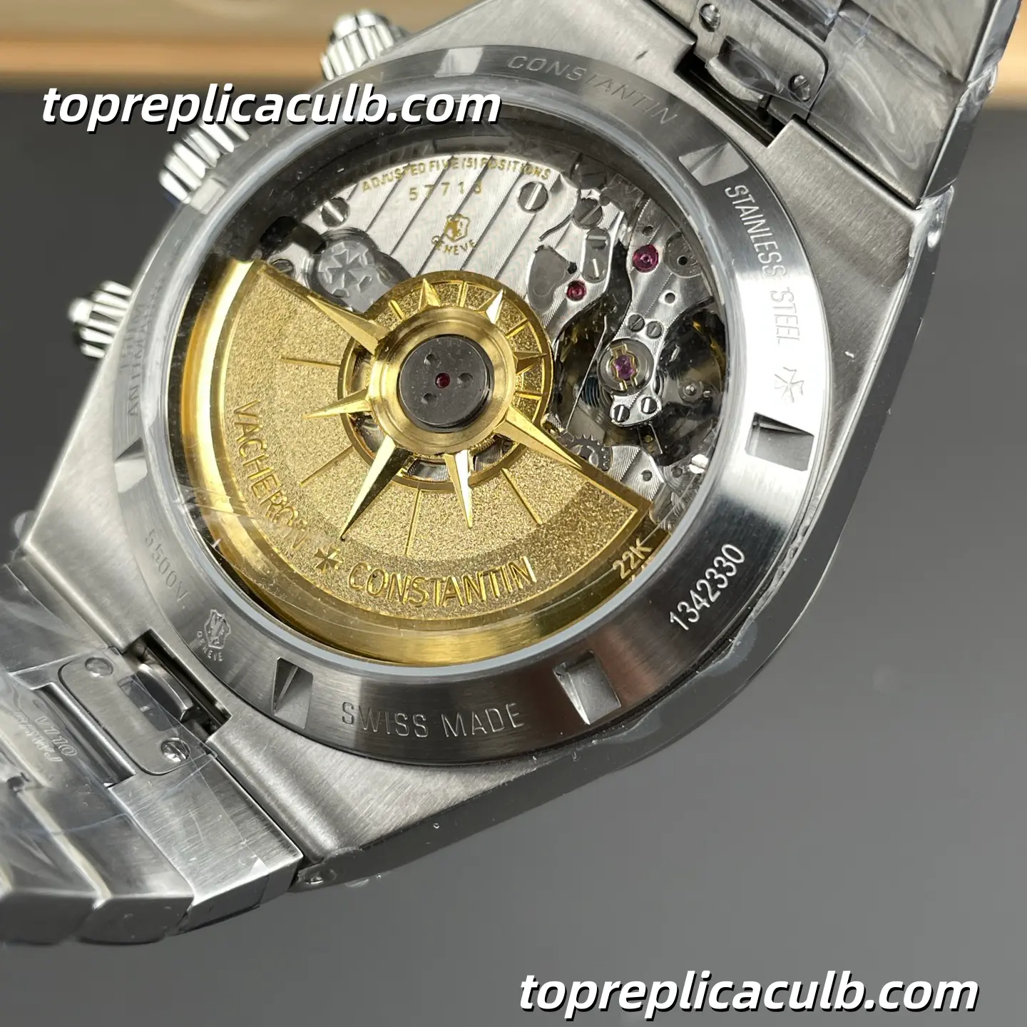 8F Factory Vacheron Constantin Overseas Chronograph 5500V/110A-B148 Super Clone Watch 42.5mm Stainless Steel Blue Dial Bracelet 5200 Movement - Image 5