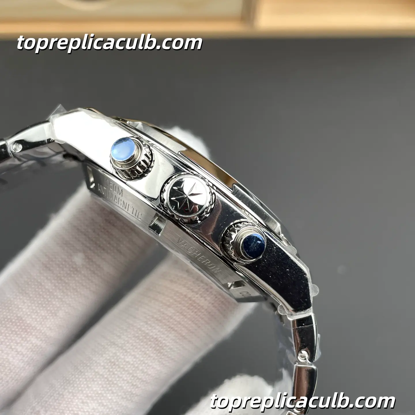 8F Factory Vacheron Constantin Overseas Chronograph 5500V/110A-B148 Super Clone Watch 42.5mm Stainless Steel Blue Dial Bracelet 5200 Movement - Image 6