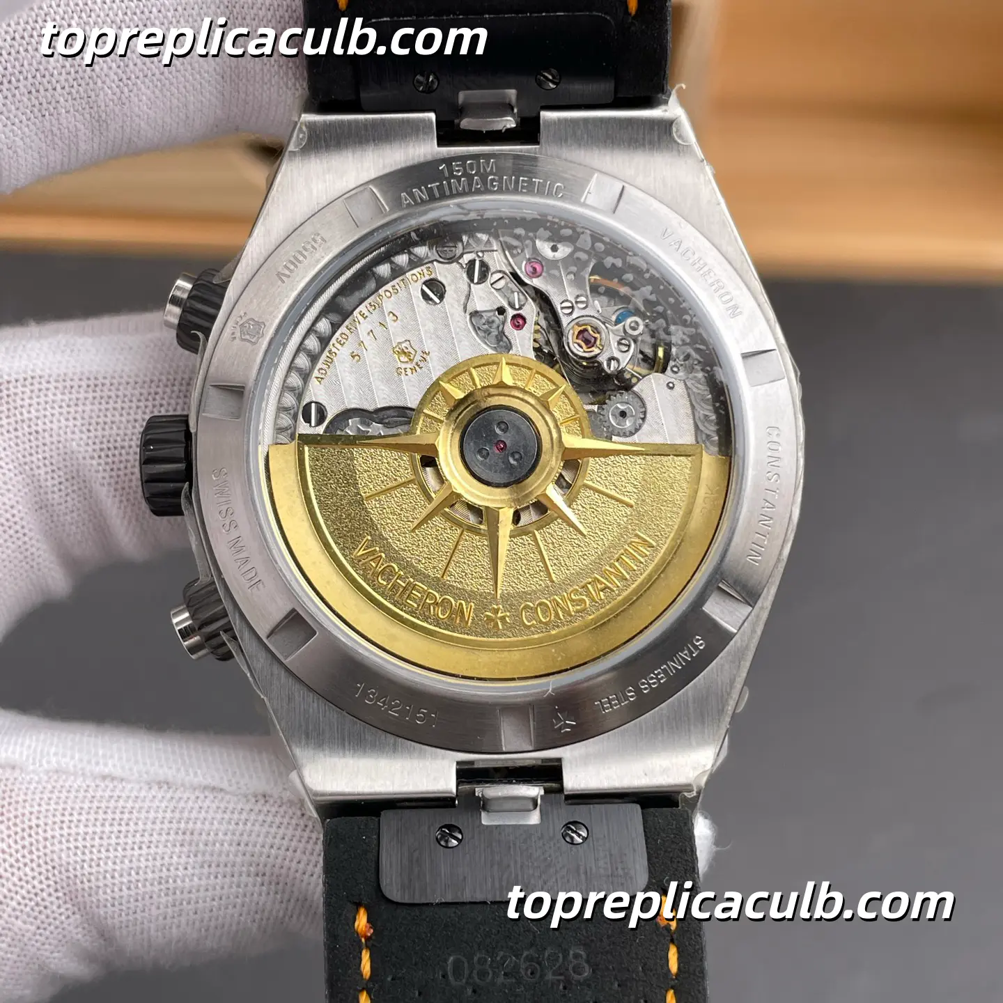 8F Factory Vacheron Constantin Overseas Chronograph 5510V/000T-B923 “Everest” Edition Super Clone Watch 42.5mm Titanium Blue Dial Fabric Strap 5200/2 Movement - Image 5