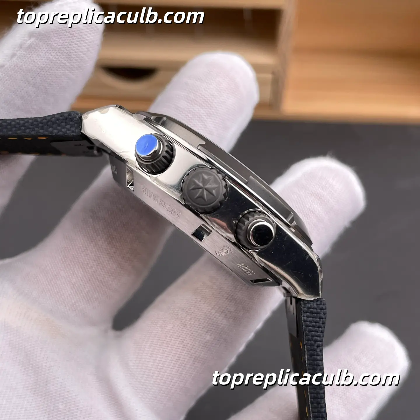 8F Factory Vacheron Constantin Overseas Chronograph 5510V/000T-B923 “Everest” Edition Super Clone Watch 42.5mm Titanium Blue Dial Fabric Strap 5200/2 Movement - Image 6