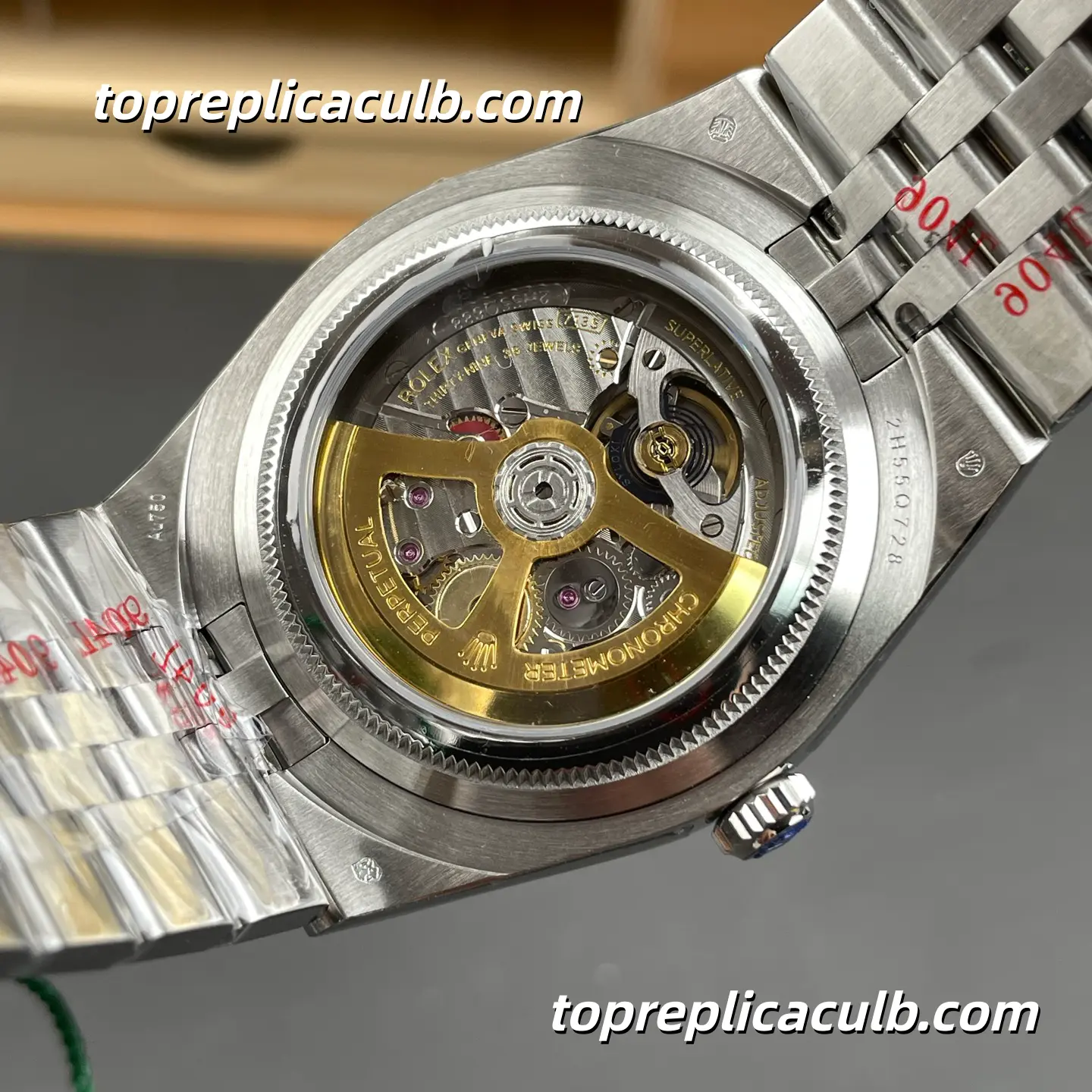 8+Factory Rolex Land-Dweller 127336-0001 40MM Ice Blue Honeycomb Dial Fluted Bezel Platinum Super Clone Watch with 7135 Movement - Image 9