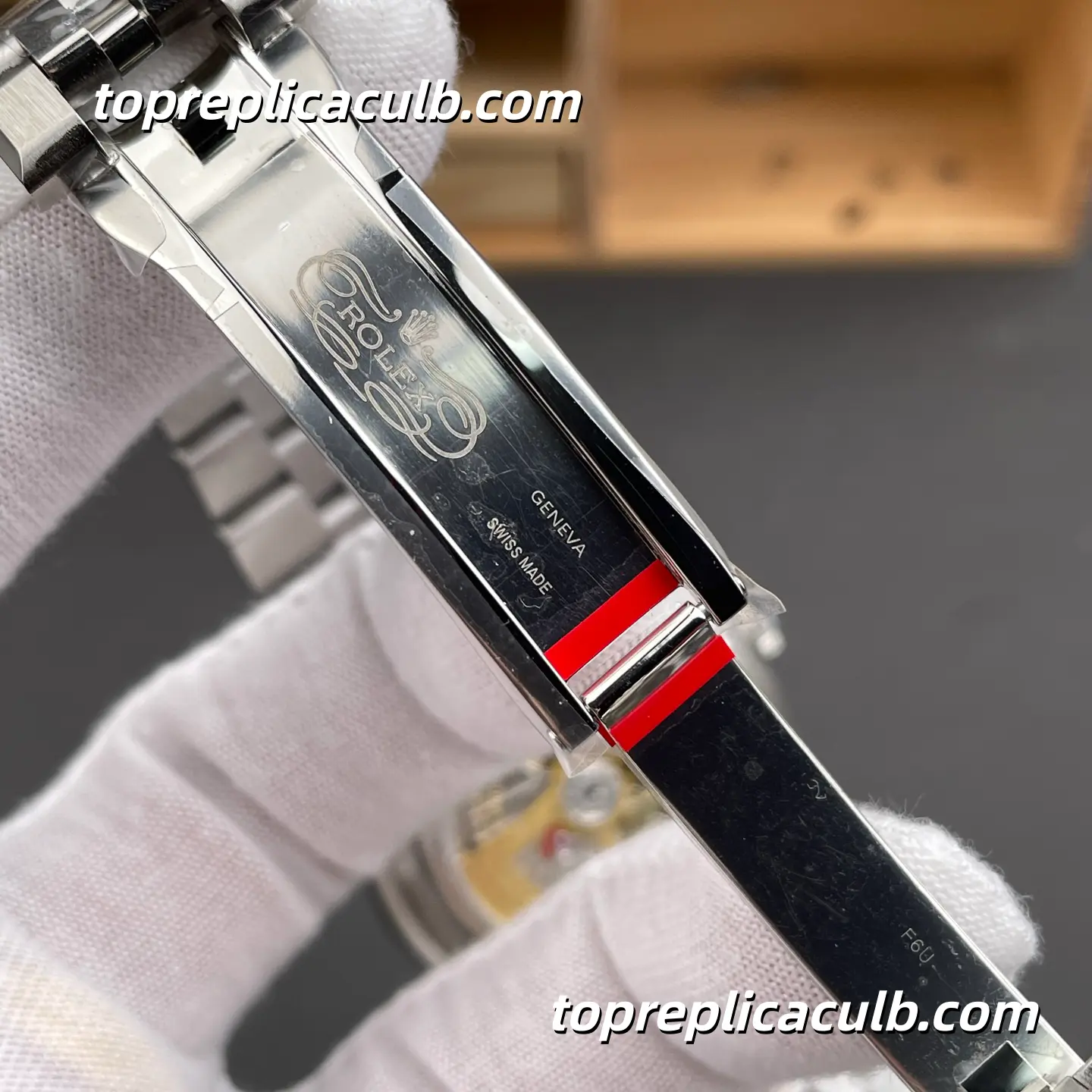 8+Factory Rolex Land-Dweller 127336-0001 40MM Ice Blue Honeycomb Dial Fluted Bezel Platinum Super Clone Watch with 7135 Movement - Image 7