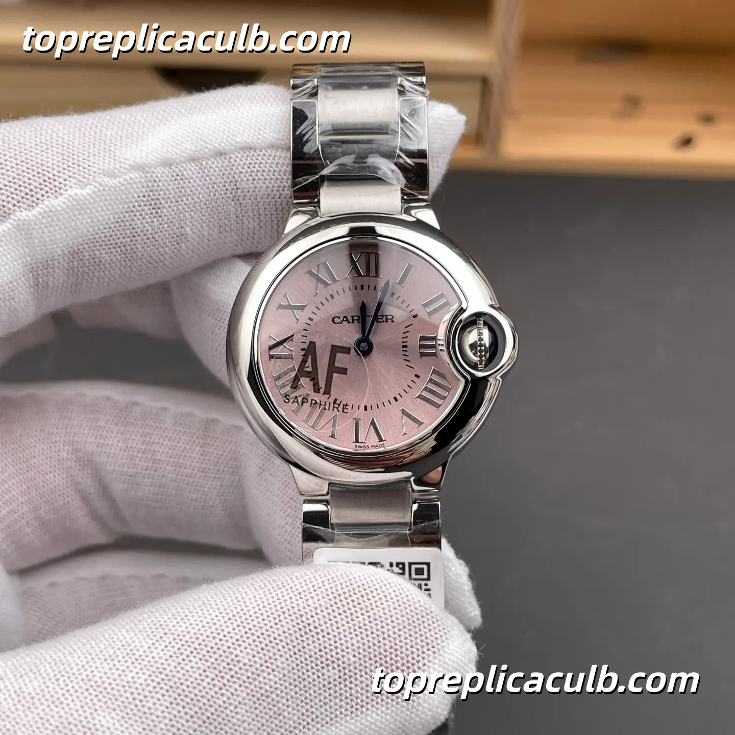 AF Factory Cartier Ballon Bleu Super Clone Watch 28MM Pink Dial W6920038