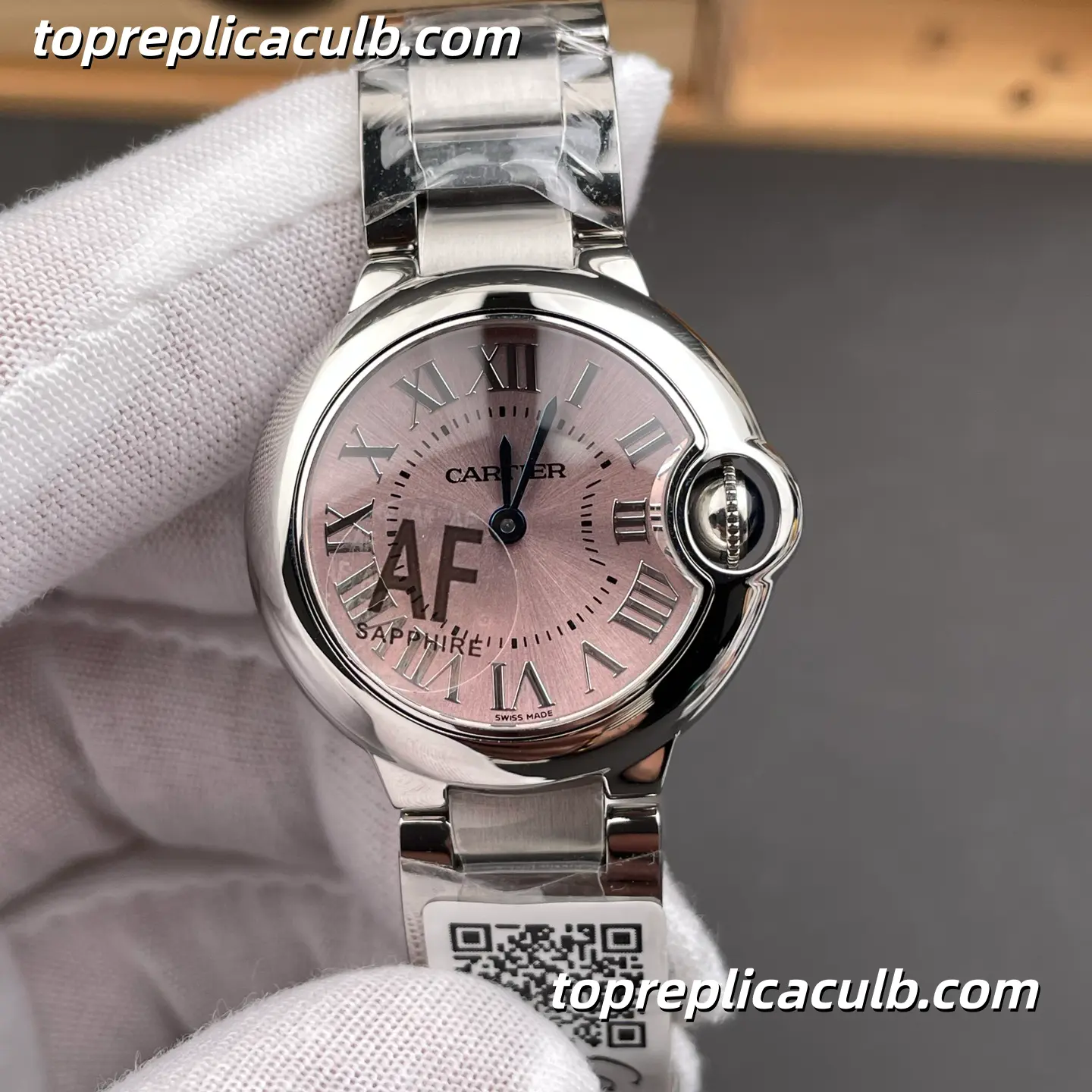 AF Factory Cartier Ballon Bleu Super Clone Watch 28MM Pink Dial W6920038 - Image 3