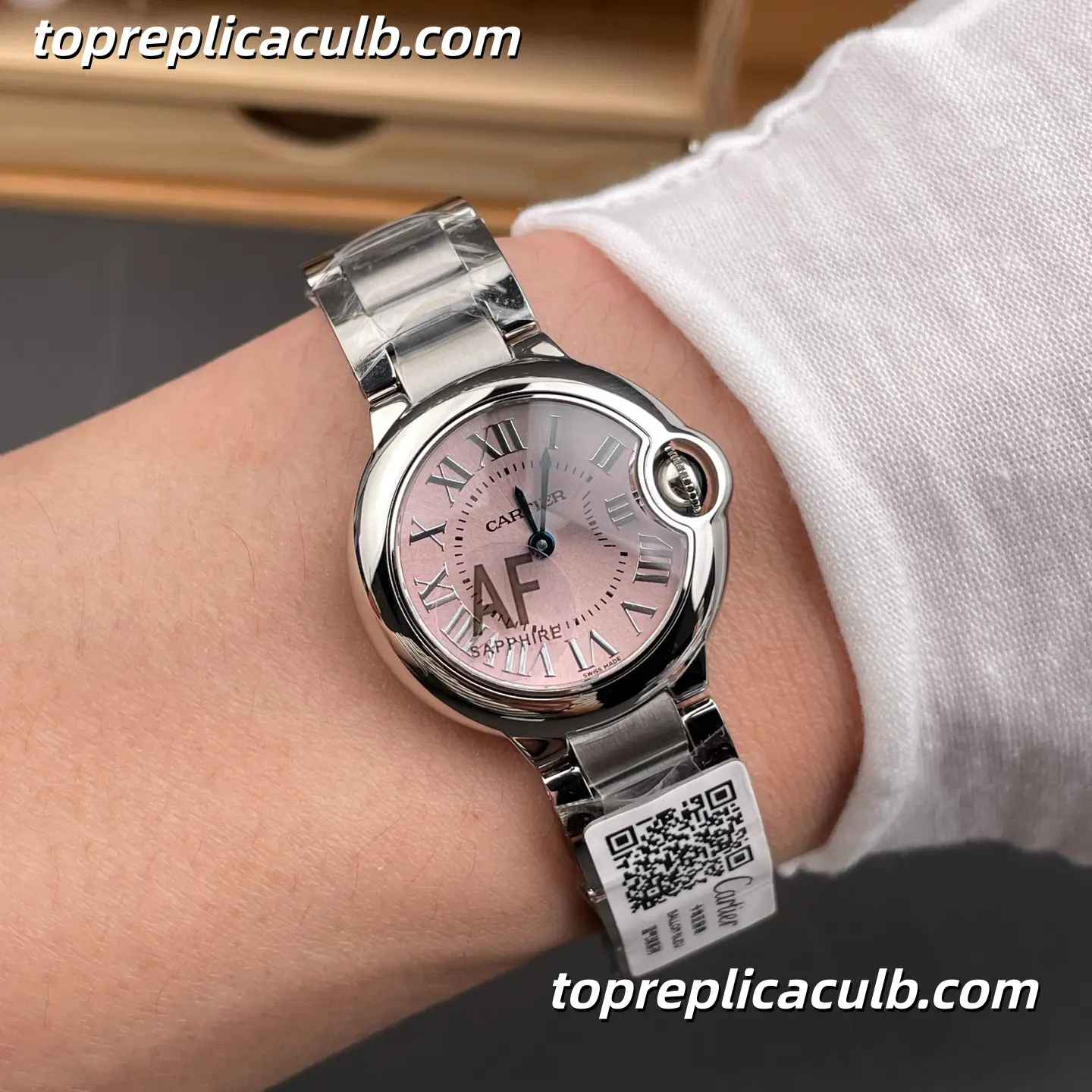 AF Factory Cartier Ballon Bleu Super Clone Watch 28MM Pink Dial W6920038 - Image 2