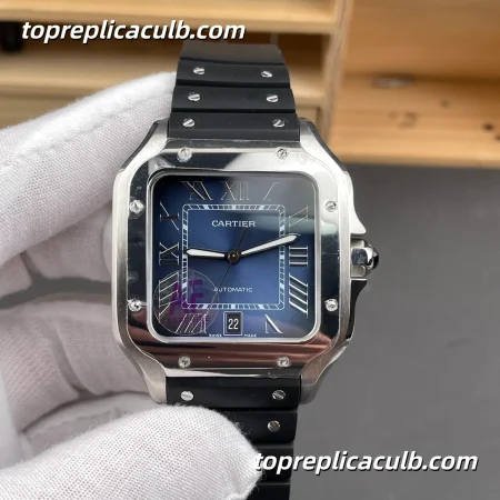 AF Factory Cartier Santos Super Clone Watch 39.8MM Blue Dial WSSA0071