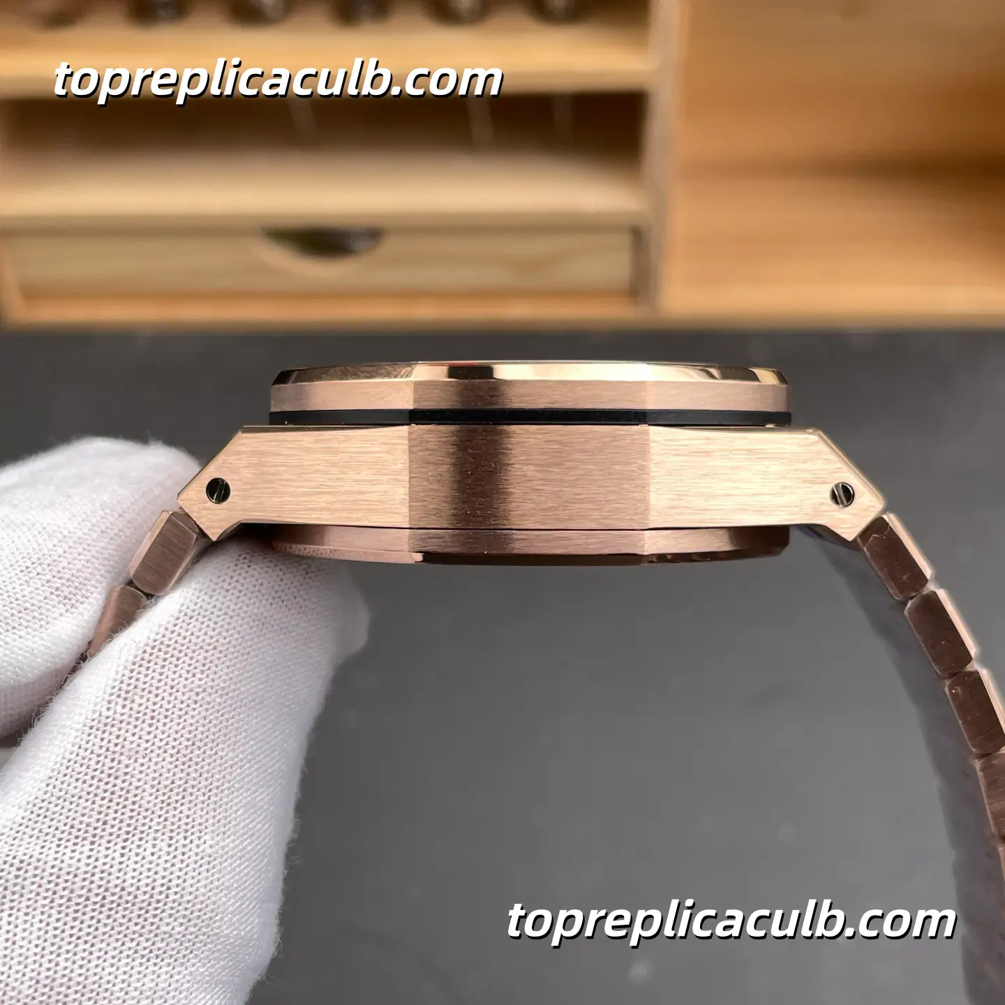APP Factory Audemars Piguet Royal Oak Tourbillon Openworked 41MM 26735 Rose Gold Skeleton Dial Full Rose Gold Bracelet Super Clone Watch with 2972 Tourbillon Automatic Movement - Image 6