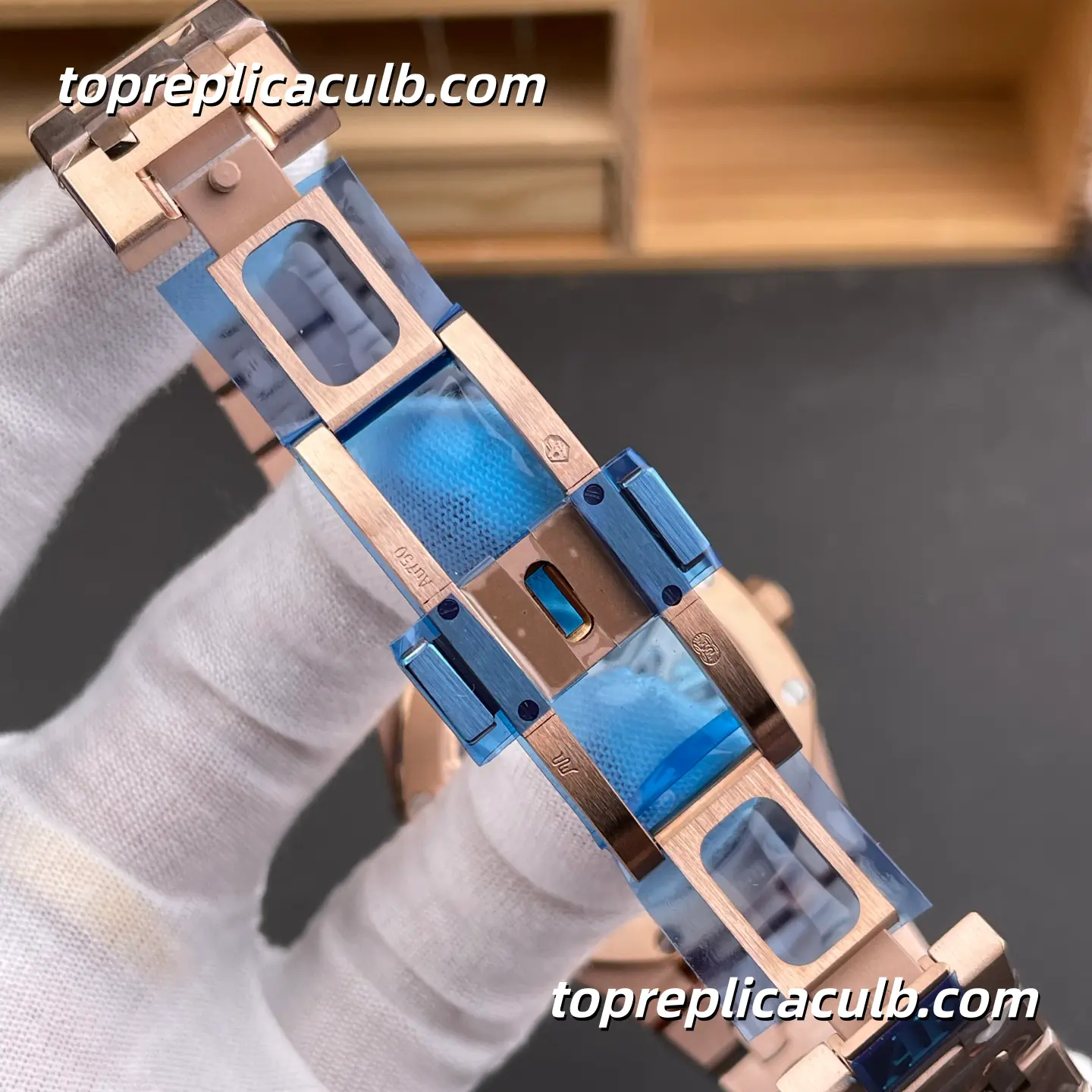APP Factory Audemars Piguet Royal Oak Tourbillon Openworked 41MM 26735 Rose Gold Skeleton Dial Full Rose Gold Bracelet Super Clone Watch with 2972 Tourbillon Automatic Movement - Image 7