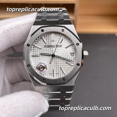 APS Factory Audemars Piguet Royal Oak 41MM 15510ST.OO.1320ST.08 White Grande Tapisserie Dial Stainless Steel Bracelet Super Clone Watch
