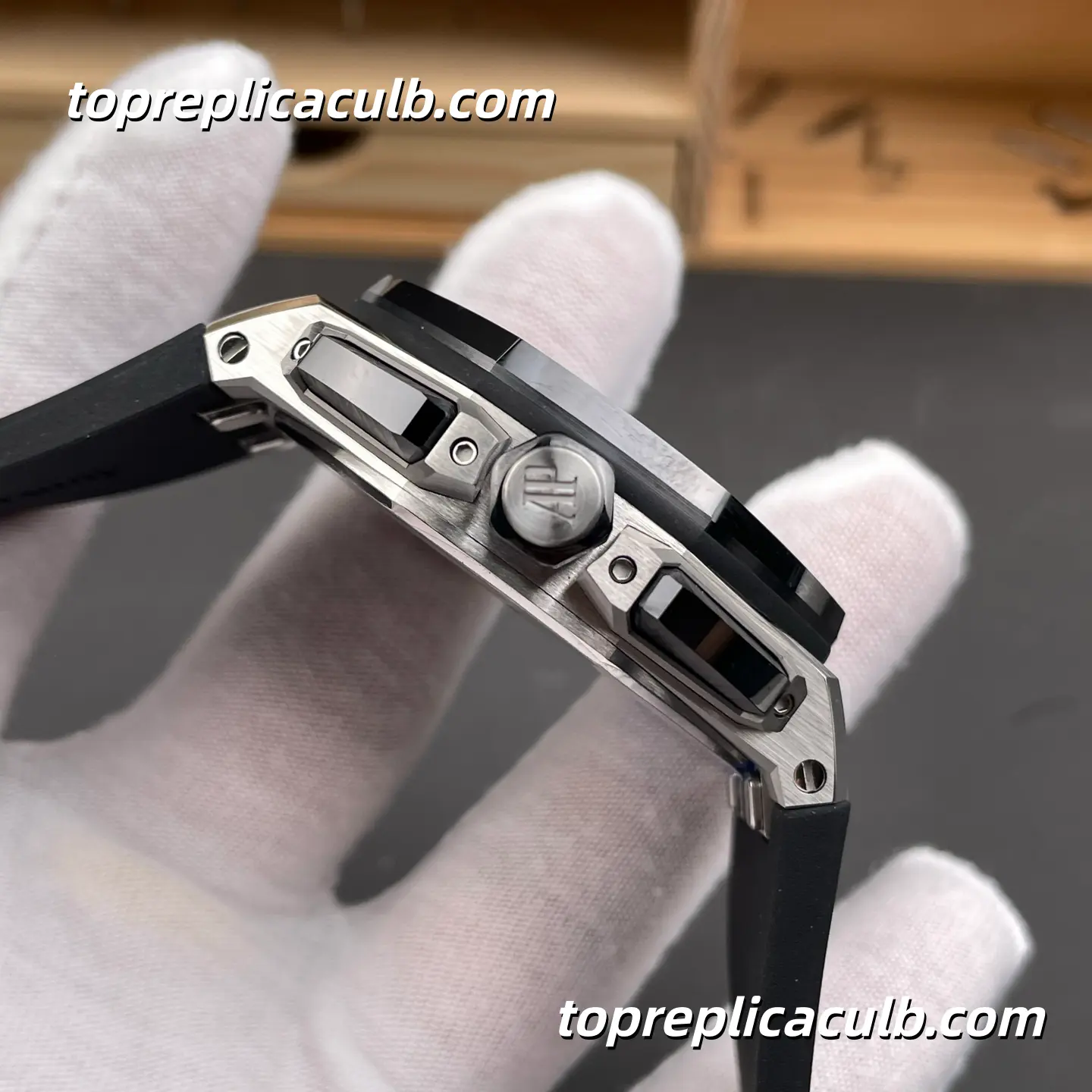 APS Factory Audemars Piguet Royal Oak Offshore Chronograph 43MM Black Dial Super Clone Watch with Black Rubber Strap and 4401 Flyback Chronograph Automatic Movement - Image 5