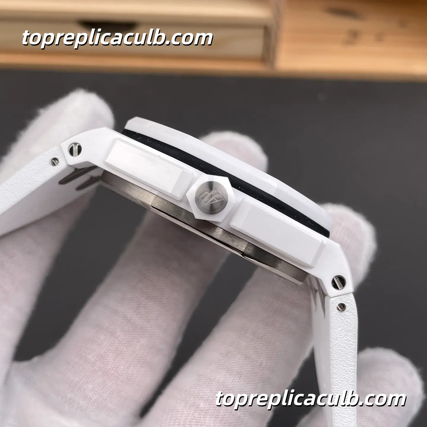 APS Factory Audemars Piguet Royal Oak Offshore Diver 42MM White Ceramic Super Clone Watch with White Rubber Strap and 3120 1:1 Automatic Movement - Image 5
