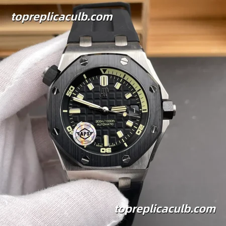 APS Factory Audemars Piguet Royal Oak Offshore Ref.15720CN.OO.A002CA.01 42MM Black Dial Super Clone Watch with Black Rubber Strap and 11 Automatic Movement