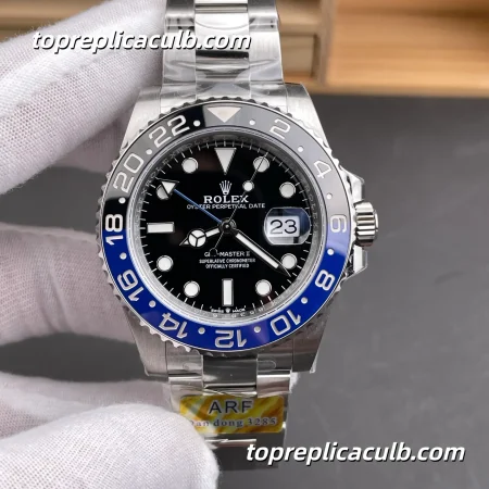 ARF Factory Rolex GMT-Master II “Batman” 126710BLNR-0003 40MM Black Dial Black & Blue Ceramic Bezel Jubilee Bracelet Super Clone Watch with 3285 Movement