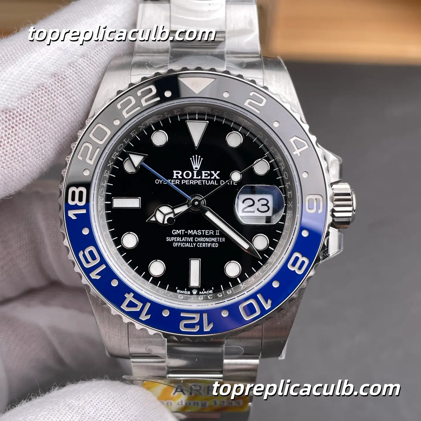 ARF Factory Rolex GMT-Master II “Batman” 126710BLNR-0003 40MM Black Dial Black & Blue Ceramic Bezel Jubilee Bracelet Super Clone Watch with 3285 Movement - Image 3