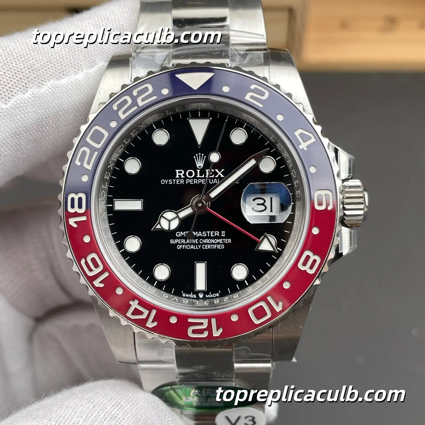 ARF Factory Rolex GMT-Master II “Pepsi” 126710BLRO-0002 40MM Black Dial Red & Blue Ceramic Bezel Oyster Bracelet Super Clone Watch with 3285 Movement - Image 3
