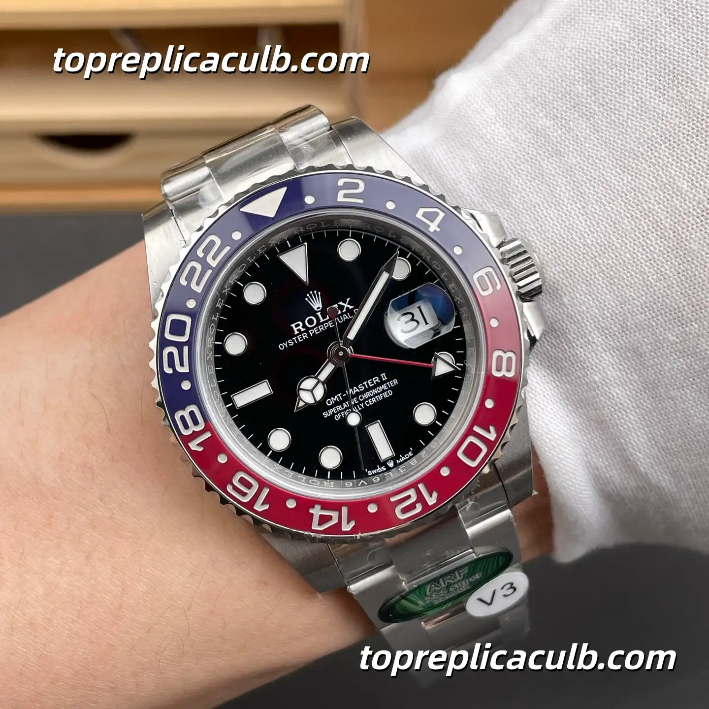 ARF Factory Rolex GMT-Master II “Pepsi” 126710BLRO-0002 40MM Black Dial Red & Blue Ceramic Bezel Oyster Bracelet Super Clone Watch with 3285 Movement - Image 2
