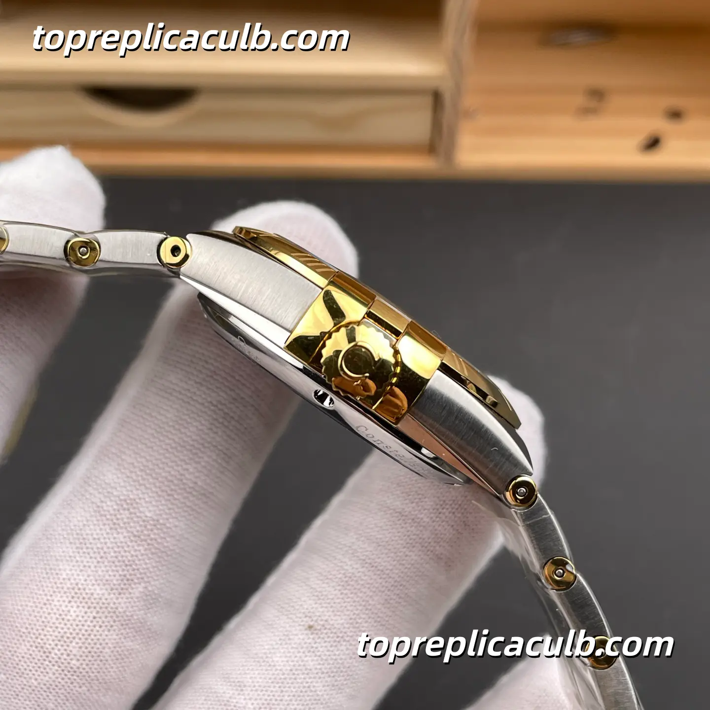 AS Factory Omega Constellation Ref.131.20.28.60.58.001 28MM Champagne Diamond Dial Two Tone Bracelet Quartz Watch - Image 5