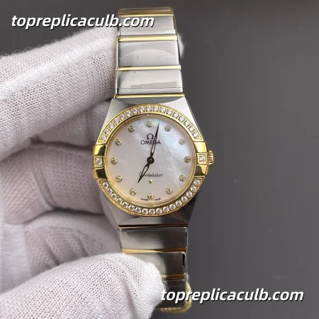 AS Factory Omega Constellation Ref.131.25.28.60.55.002 28MM Mother Of Pearl Diamond Bezel Two Tone Bracelet Super Clone Watch