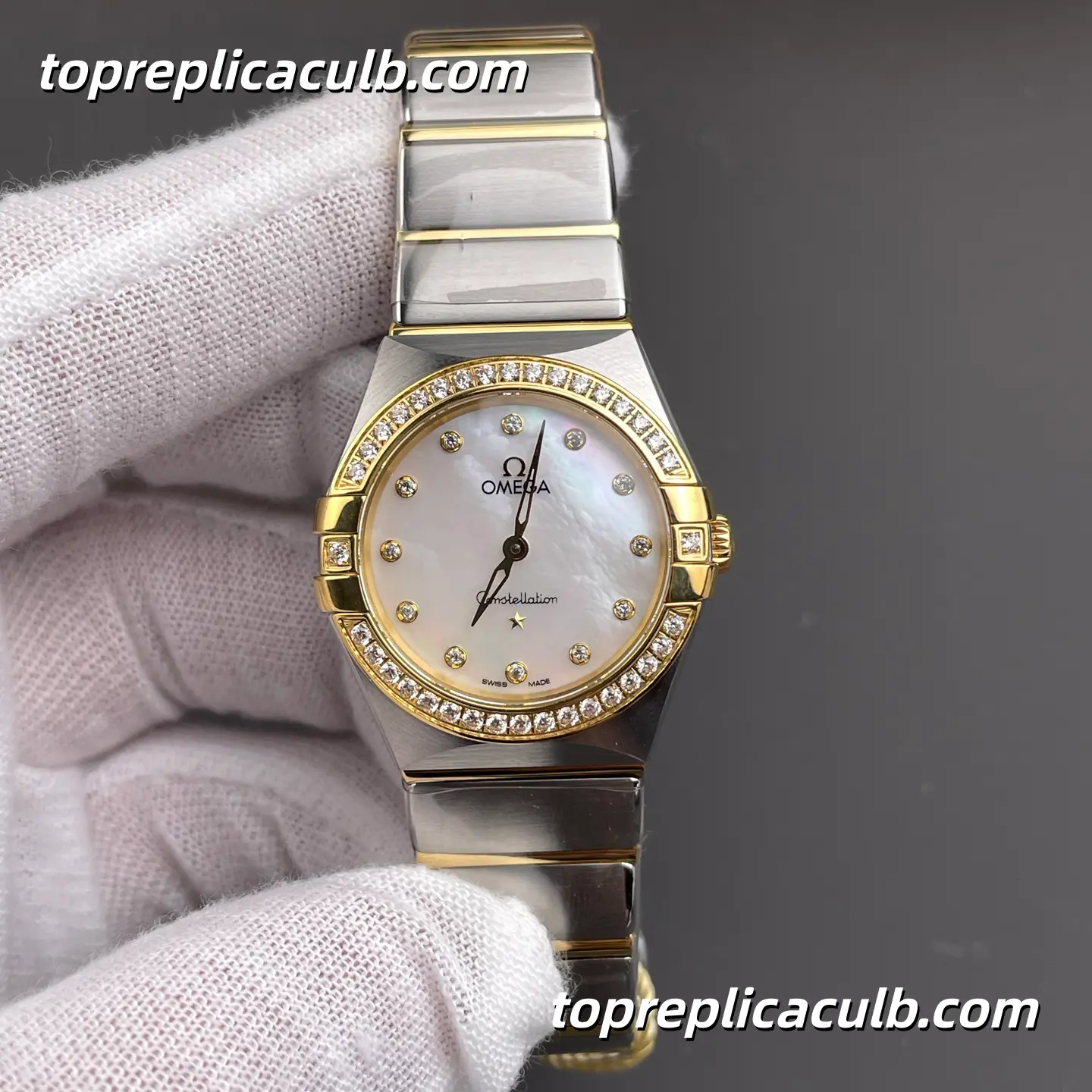 AS Factory Omega Constellation Ref.131.25.28.60.55.002 28MM Mother Of Pearl Diamond Bezel Two Tone Bracelet Super Clone Watch