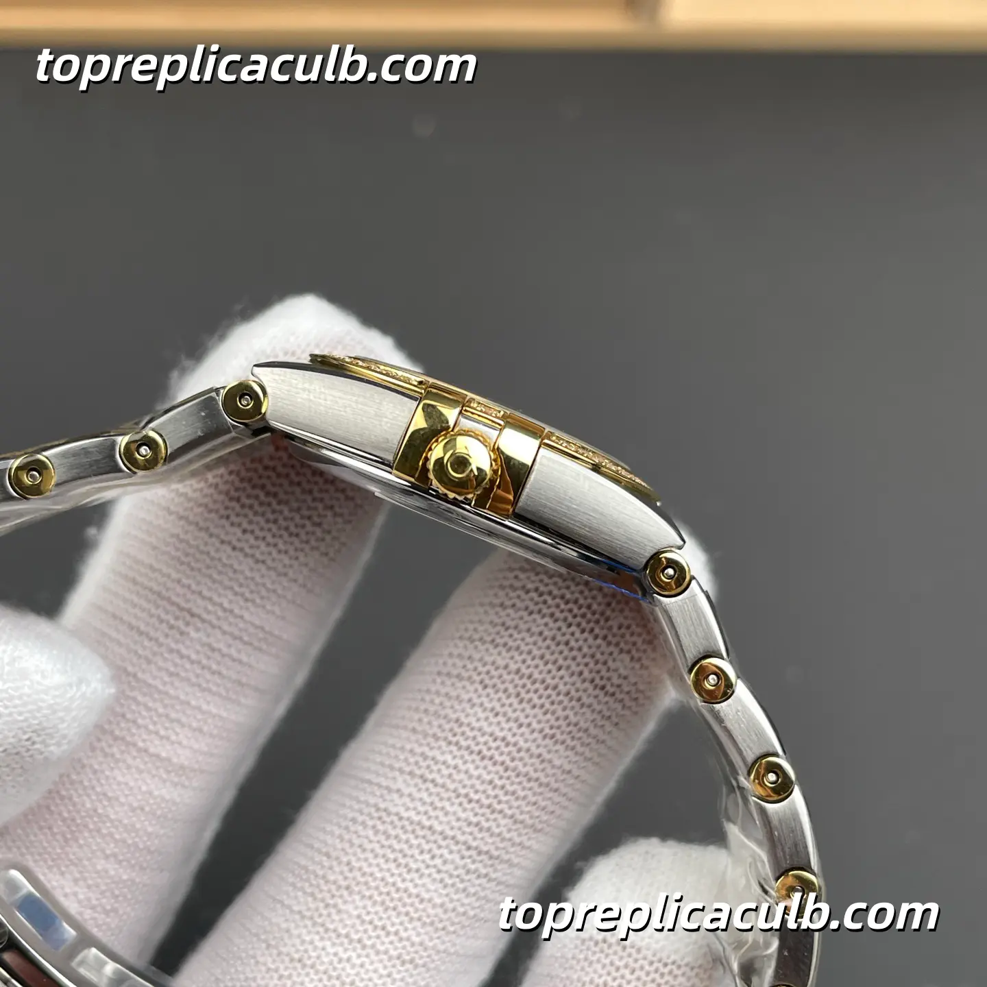 AS Factory Omega Constellation Ref.131.25.28.60.55.002 28MM Mother Of Pearl Diamond Bezel Two Tone Bracelet Super Clone Watch With 4061 Quartz Movement - Image 5