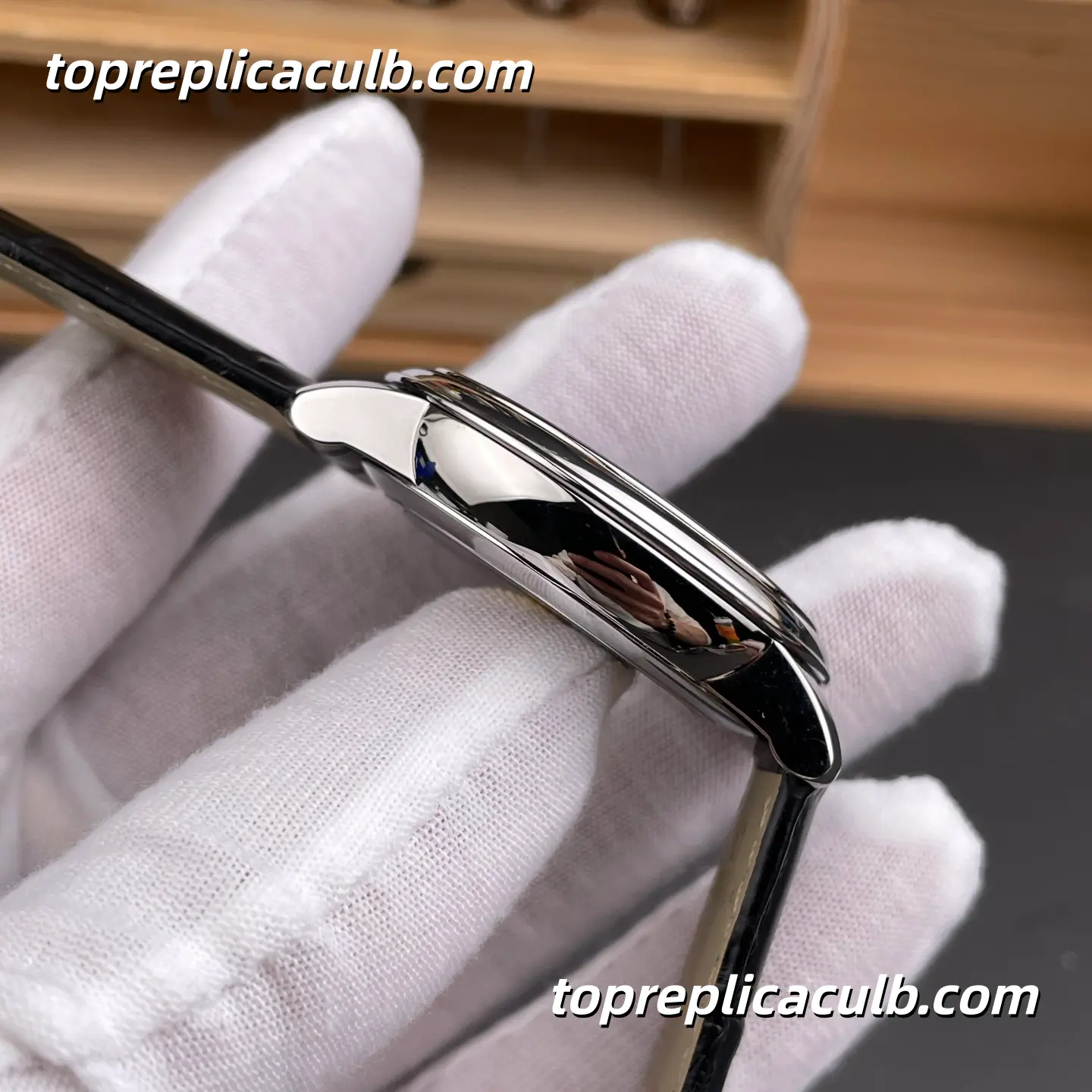 AZ Factory Omega De Ville Prestige Ref.424.13.40.21.03.001 39.5MM Blue Dial Power Reserve Leather Strap Super Clone Watch With Asian 2627 Movement - Image 6