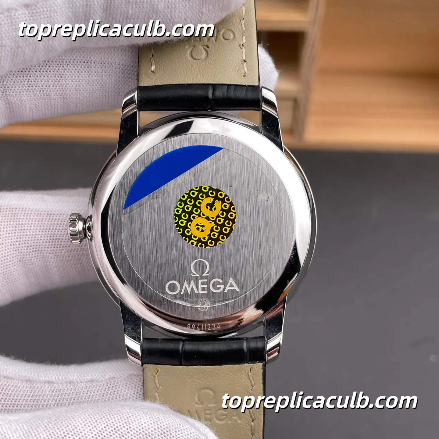 AZ Factory Omega De Ville Prestige Ref.424.13.40.21.03.001 39.5MM Blue Dial Power Reserve Leather Strap Super Clone Watch With Asian 2627 Movement - Image 7