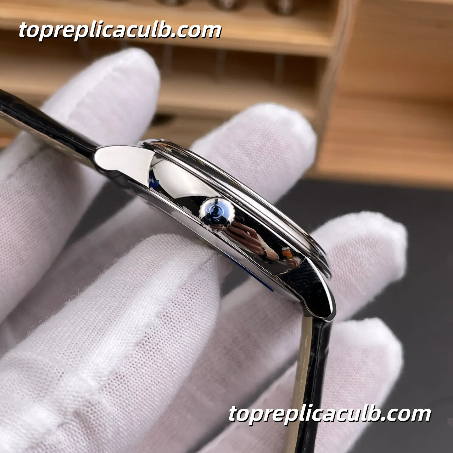 AZ Factory Omega De Ville Prestige Ref.424.13.40.21.03.001 39.5MM Blue Dial Power Reserve Leather Strap Super Clone Watch With Asian 2627 Movement - Image 5