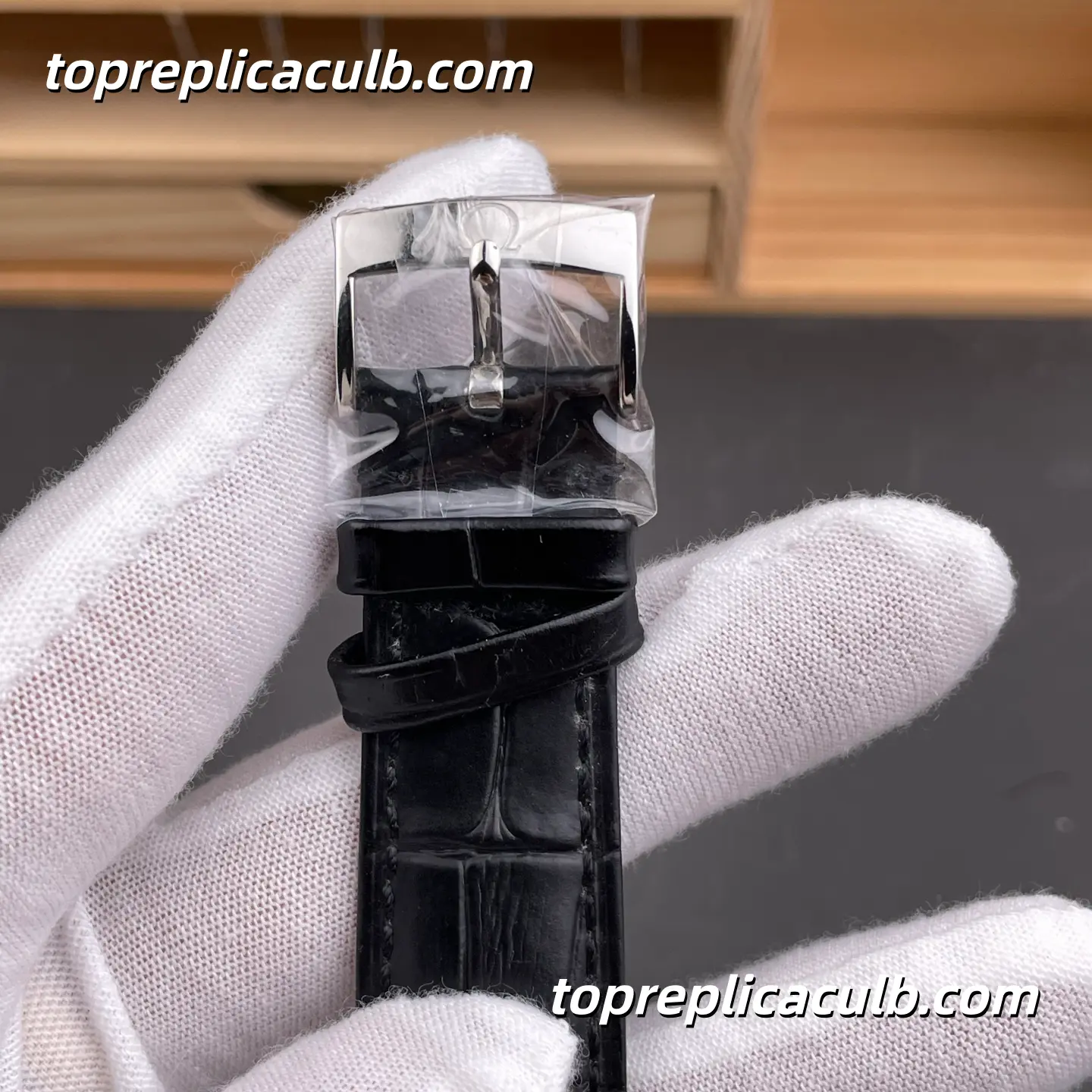 AZ Factory Omega De Ville Prestige Ref.424.13.40.21.03.001 39.5MM Blue Dial Power Reserve Leather Strap Super Clone Watch With Asian 2627 Movement - Image 8