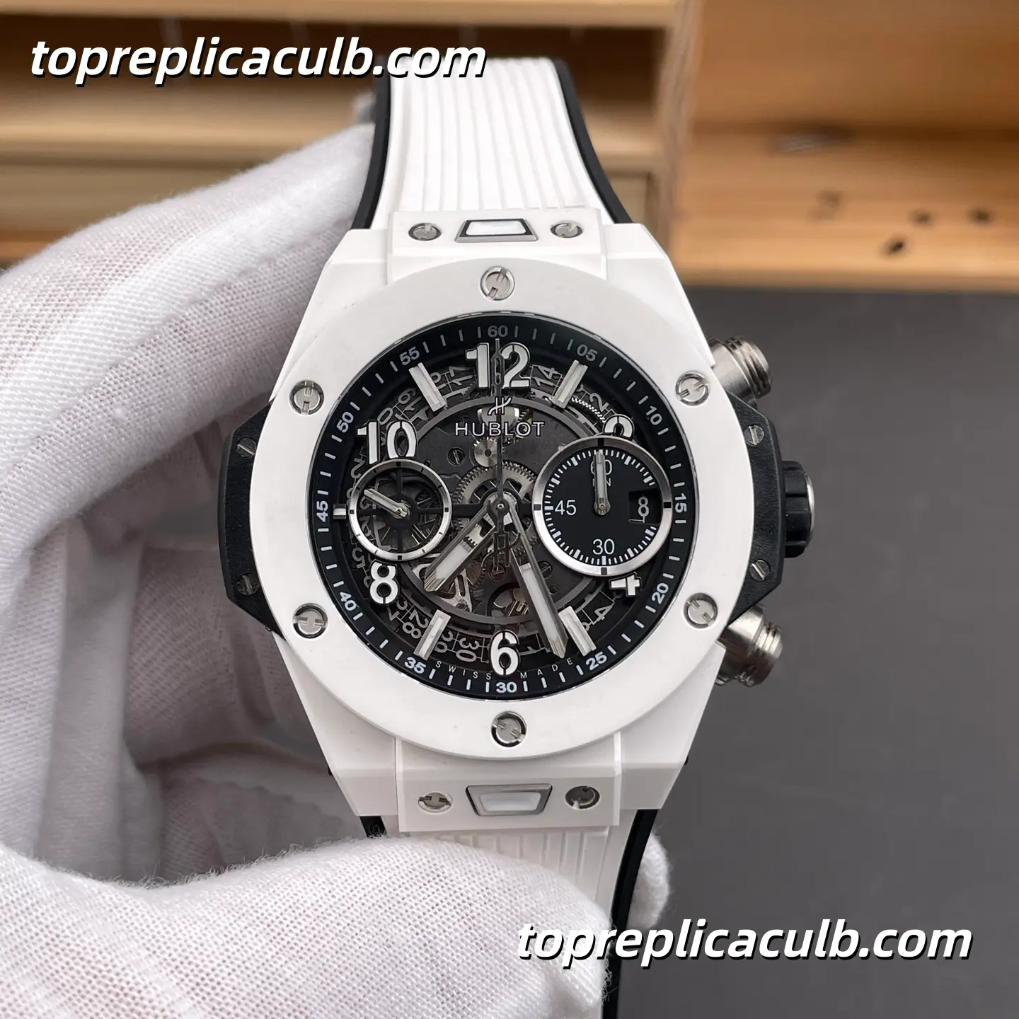 BBF Factory Hublot Big Bang Unico Super Clone Watch 42MM White Ceramic Skeleton Dial 441.HX.1170.RX