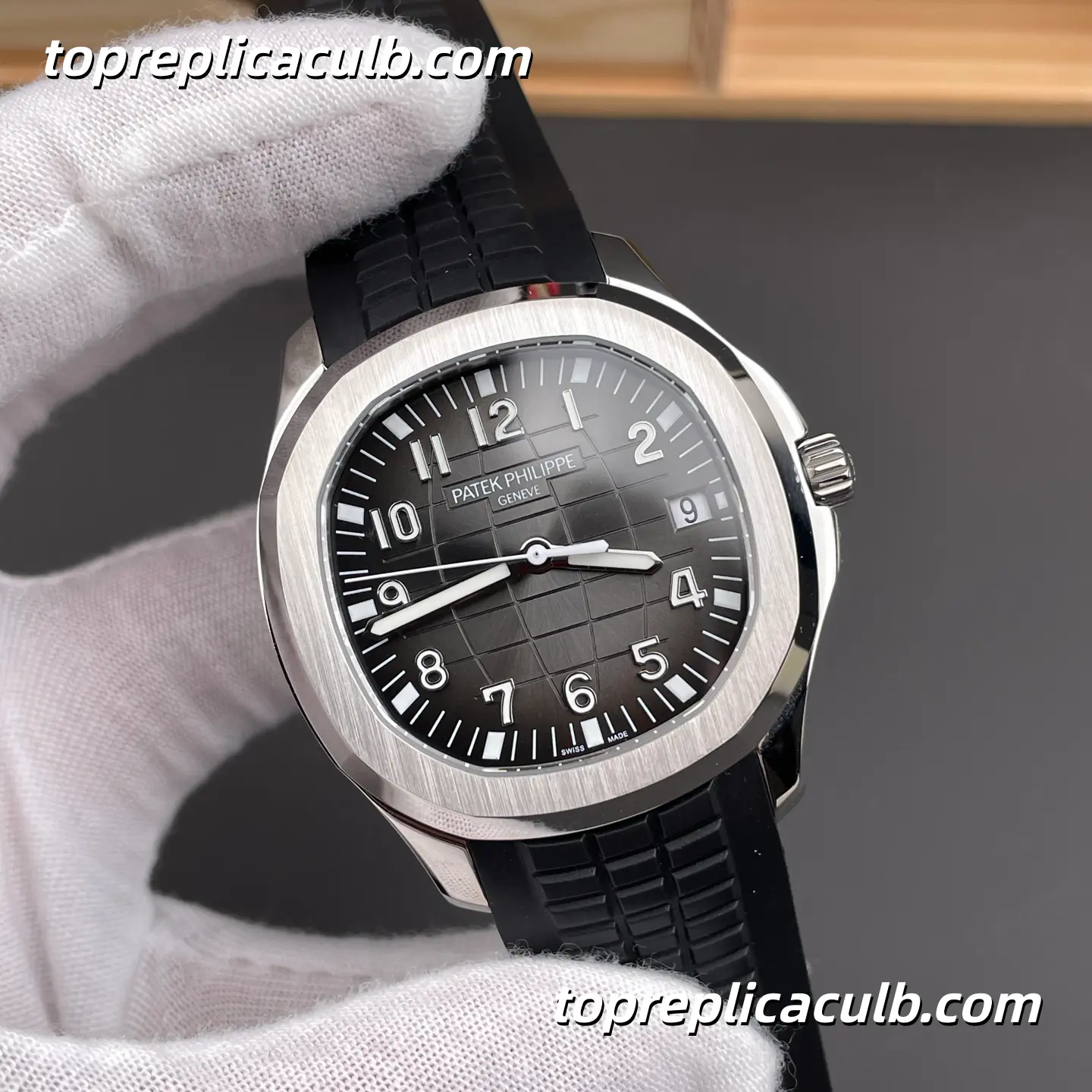 BBF Factory Patek Philippe Aquanaut 5167A-001 Super Clone Watch 40mm Black Embossed Dial Stainless Steel Case Black Tropical Rubber Strap Automatic Movement - Image 4