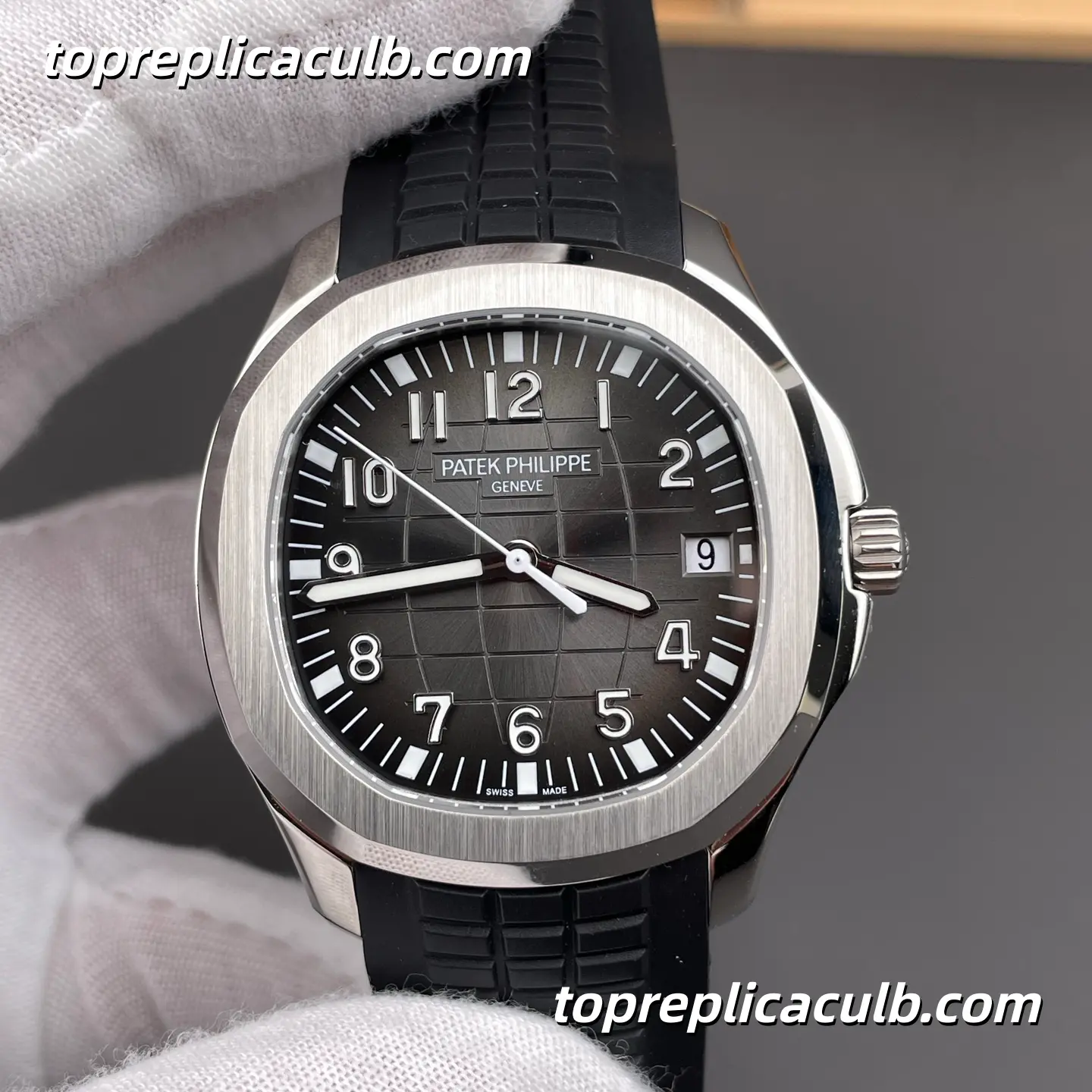 BBF Factory Patek Philippe Aquanaut 5167A-001 Super Clone Watch 40mm Black Embossed Dial Stainless Steel Case Black Tropical Rubber Strap Automatic Movement - Image 3