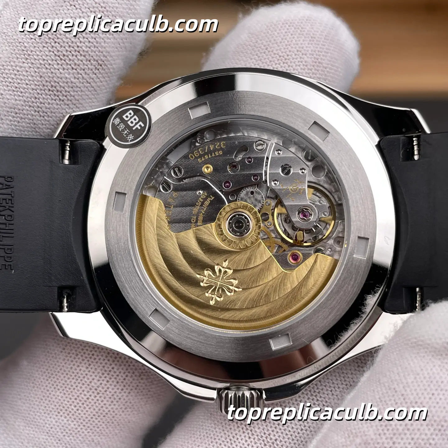 BBF Factory Patek Philippe Aquanaut 5167A-001 Super Clone Watch 40mm Black Embossed Dial Stainless Steel Case Black Tropical Rubber Strap Automatic Movement - Image 5