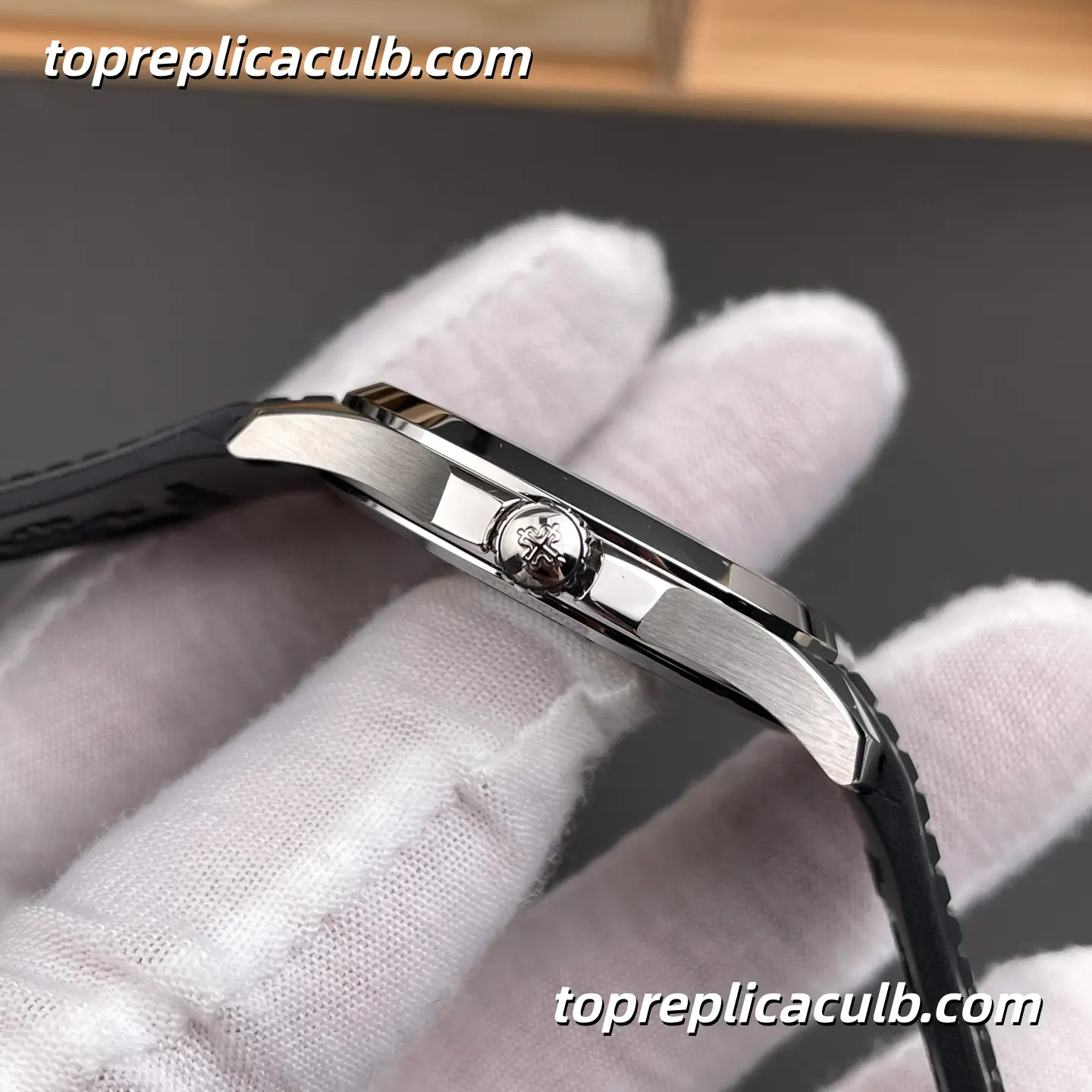 BBF Factory Patek Philippe Aquanaut 5167A-001 Super Clone Watch 40mm Black Embossed Dial Stainless Steel Case Black Tropical Rubber Strap Automatic Movement - Image 6