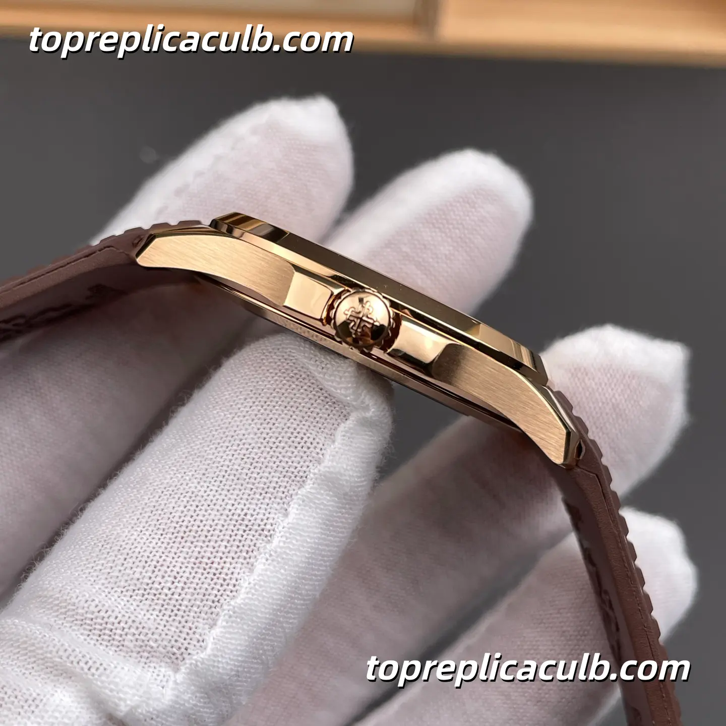 BBF Factory Patek Philippe Aquanaut 5167R-001 Super Clone Watch 40mm Brown Embossed Dial Rose Gold Case Brown Tropical Rubber Strap Automatic Movement - Image 6