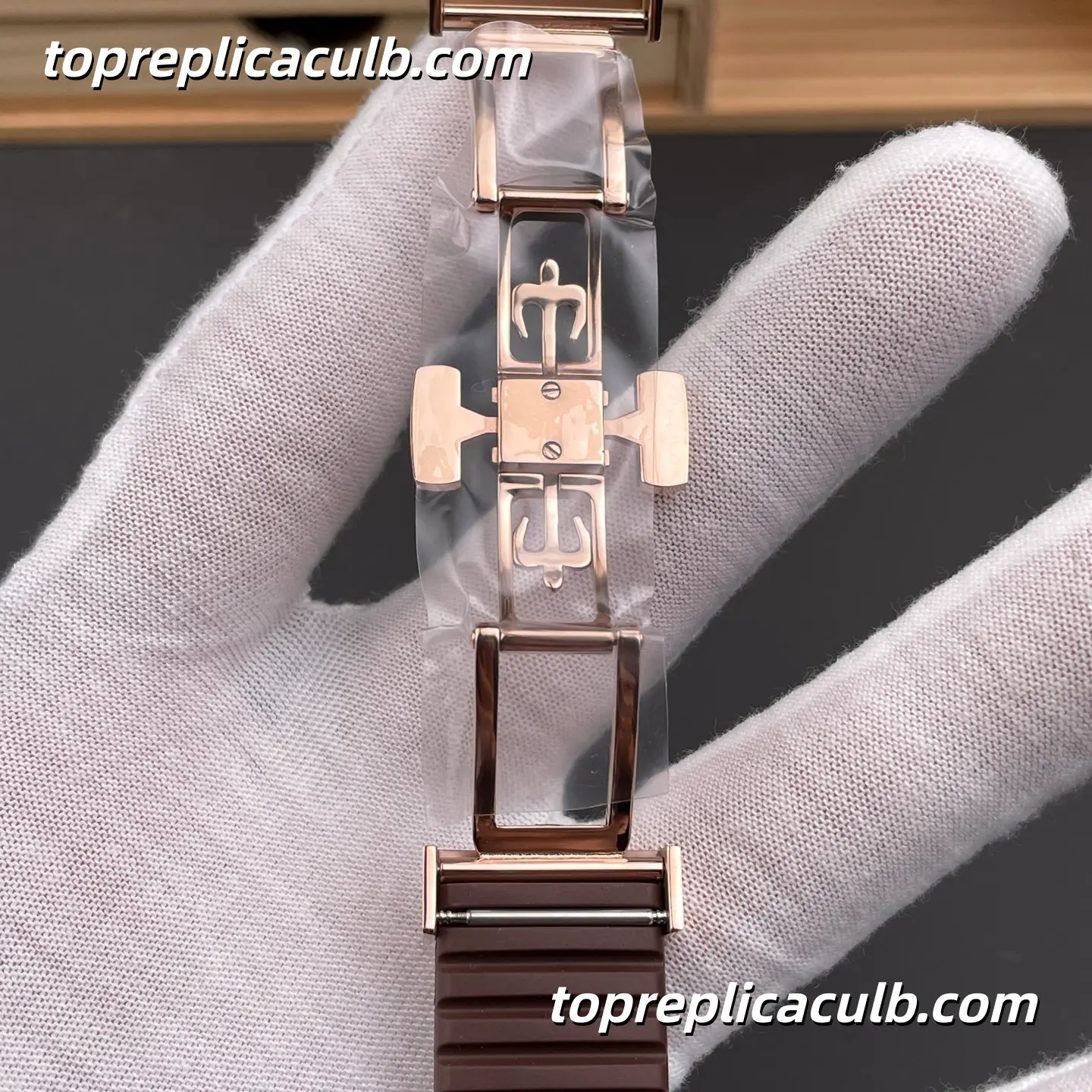 BBF Factory Patek Philippe Aquanaut 5167R-001 Super Clone Watch 40mm Brown Embossed Dial Rose Gold Case Brown Tropical Rubber Strap Automatic Movement - Image 8