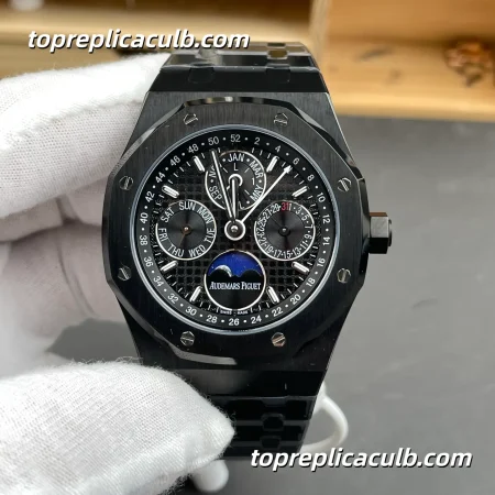 BBS Factory Audemars Piguet Royal Oak Perpetual Calendar 41MM 26579CE.OO.1225CE.01 Black Ceramic “Grande Tapisserie” Dial Black Ceramic Bracelet Super Clone Watch
