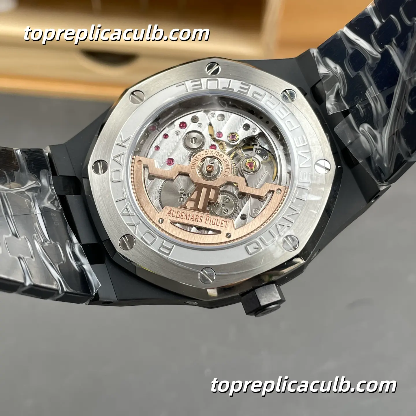 BBS Factory Audemars Piguet Royal Oak Perpetual Calendar 41MM 26579CE.OO.1225CE.01 Black Ceramic “Grande Tapisserie” Dial Black Ceramic Bracelet Super Clone Watch with 5134 1:1 Clone Movement - Image 9