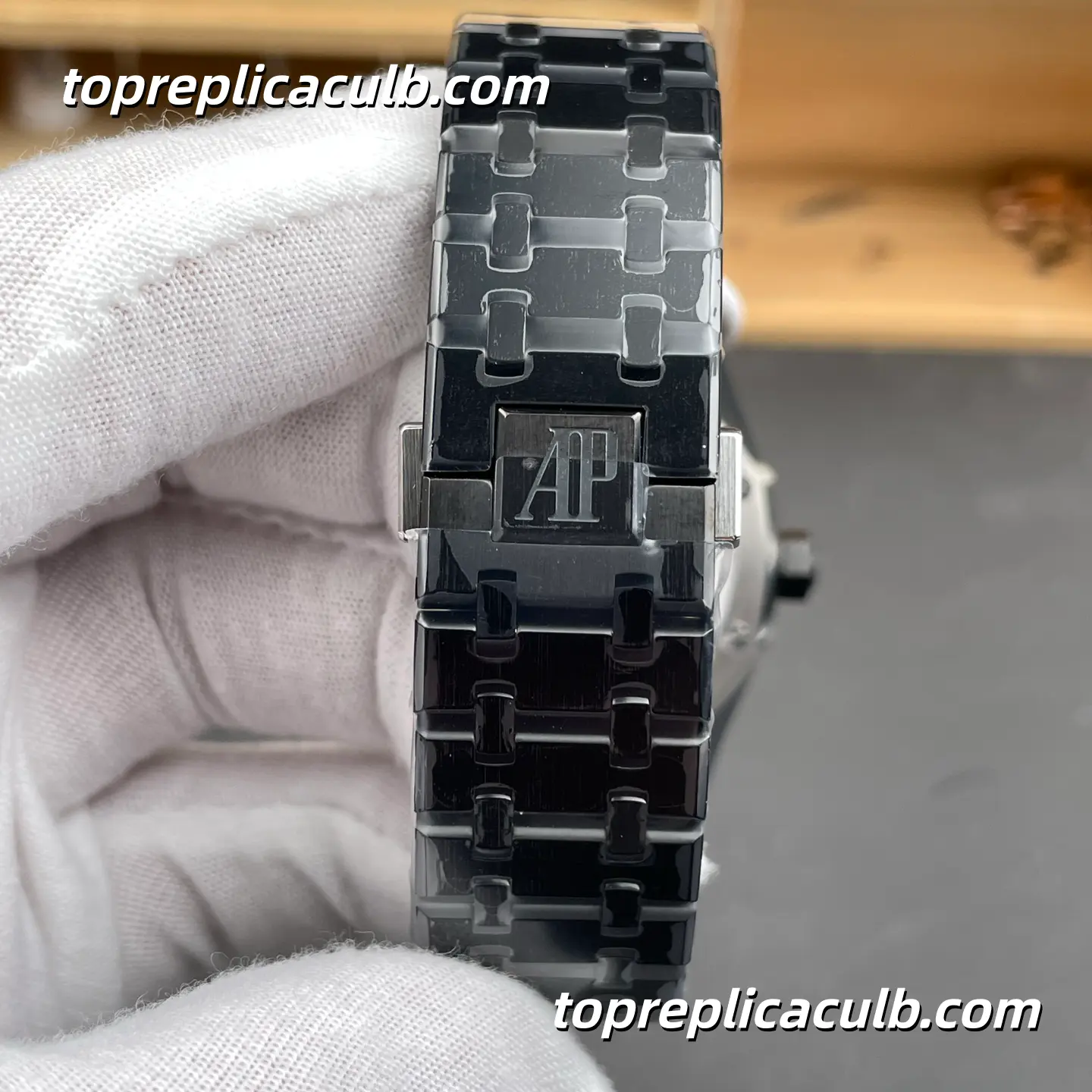 BBS Factory Audemars Piguet Royal Oak Perpetual Calendar 41MM 26579CE.OO.1225CE.01 Black Ceramic “Grande Tapisserie” Dial Black Ceramic Bracelet Super Clone Watch with 5134 1:1 Clone Movement - Image 8