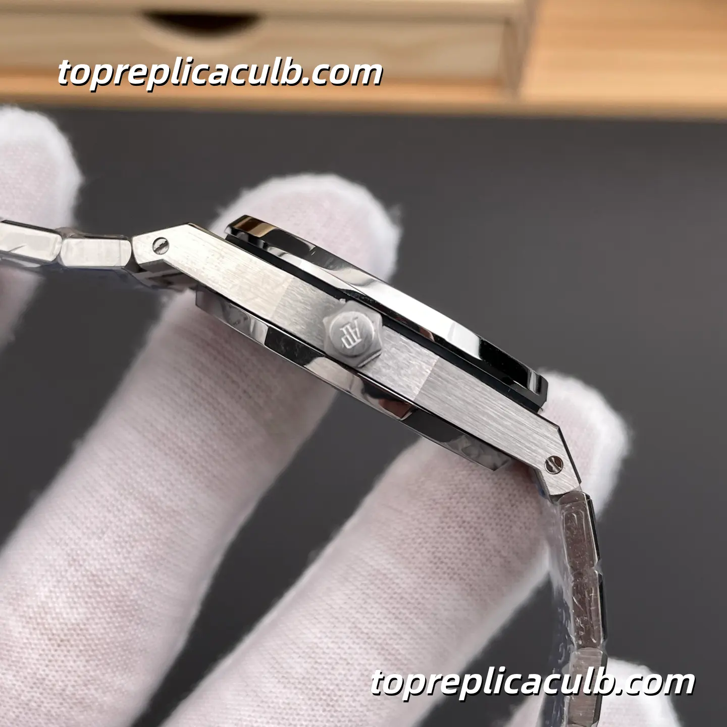 BF Factory Audemars Piguet Royal Oak 34MM 77451ST.ZZ.1361ST.03 Ice Blue “Grande Tapisserie” Dial Diamond Bezel Stainless Steel Bracelet Super Clone Watch with Quartz Movement - Image 5