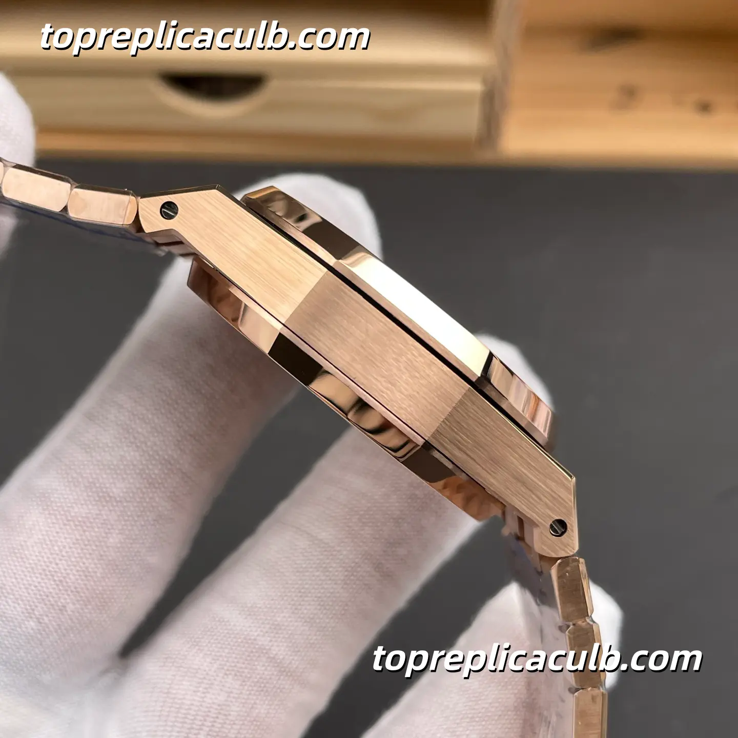 BF Factory Audemars Piguet Royal Oak Chronograph 41MM 26331OR.OO.1220OR.01 Blue “Grande Tapisserie” Dial Rose Gold Bracelet Super Clone Watch with 2385 1:1 Replica Movement - Image 6