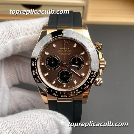 BT Factory Rolex Daytona “Everose Chocolate” 126515LN-0010 40MM Sundust Brown Dial Black Ceramic Bezel Oysterflex Bracelet Super Clone Watch