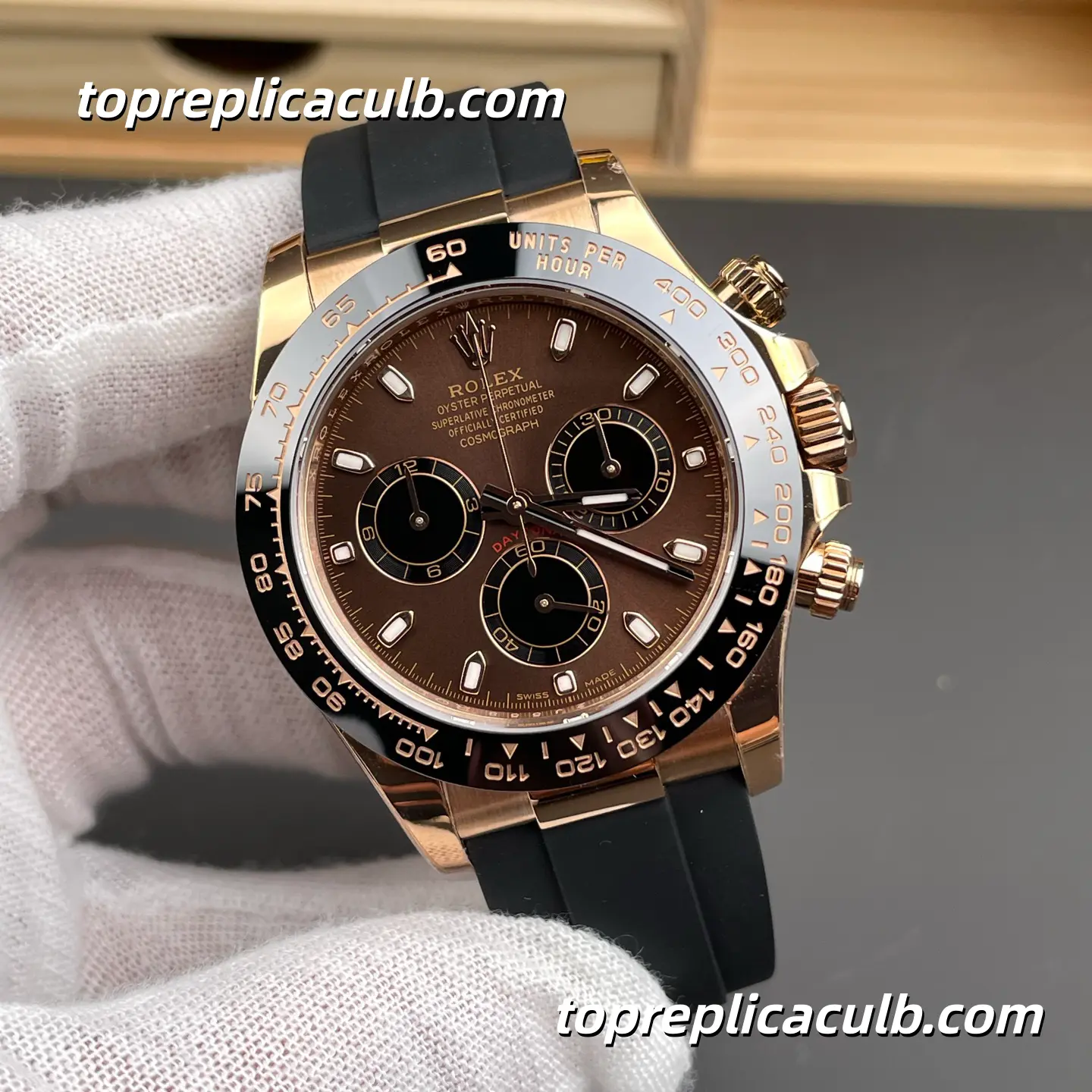 BT Factory Rolex Daytona “Everose Chocolate” 126515LN-0010 40MM Sundust Brown Dial Black Ceramic Bezel Oysterflex Bracelet Super Clone Watch with 4131 Movement - Image 4