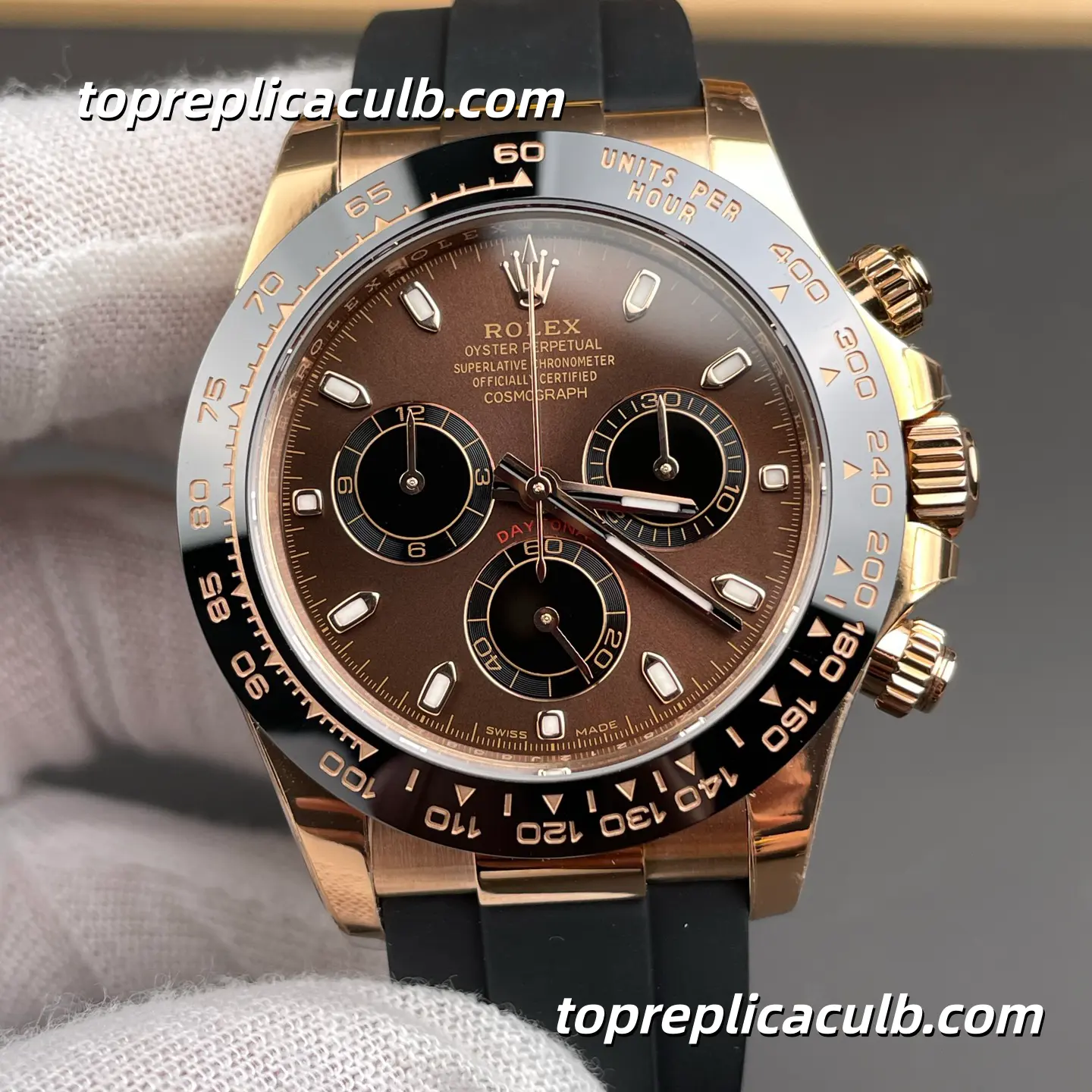 BT Factory Rolex Daytona “Everose Chocolate” 126515LN-0010 40MM Sundust Brown Dial Black Ceramic Bezel Oysterflex Bracelet Super Clone Watch with 4131 Movement - Image 3