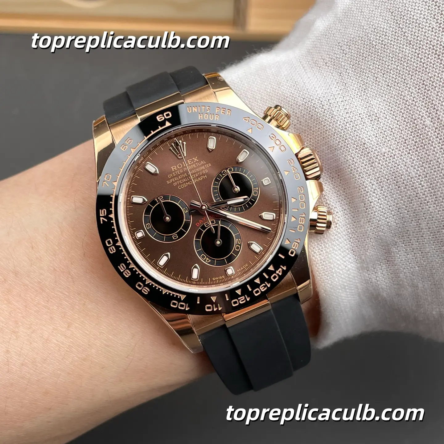 BT Factory Rolex Daytona “Everose Chocolate” 126515LN-0010 40MM Sundust Brown Dial Black Ceramic Bezel Oysterflex Bracelet Super Clone Watch with 4131 Movement - Image 2