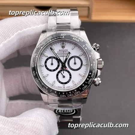 BT Factory Rolex Daytona “Panda” 126500LN 40MM White Dial Black Subdials Oyster Bracelet Super Clone Watch with 4130 Movement