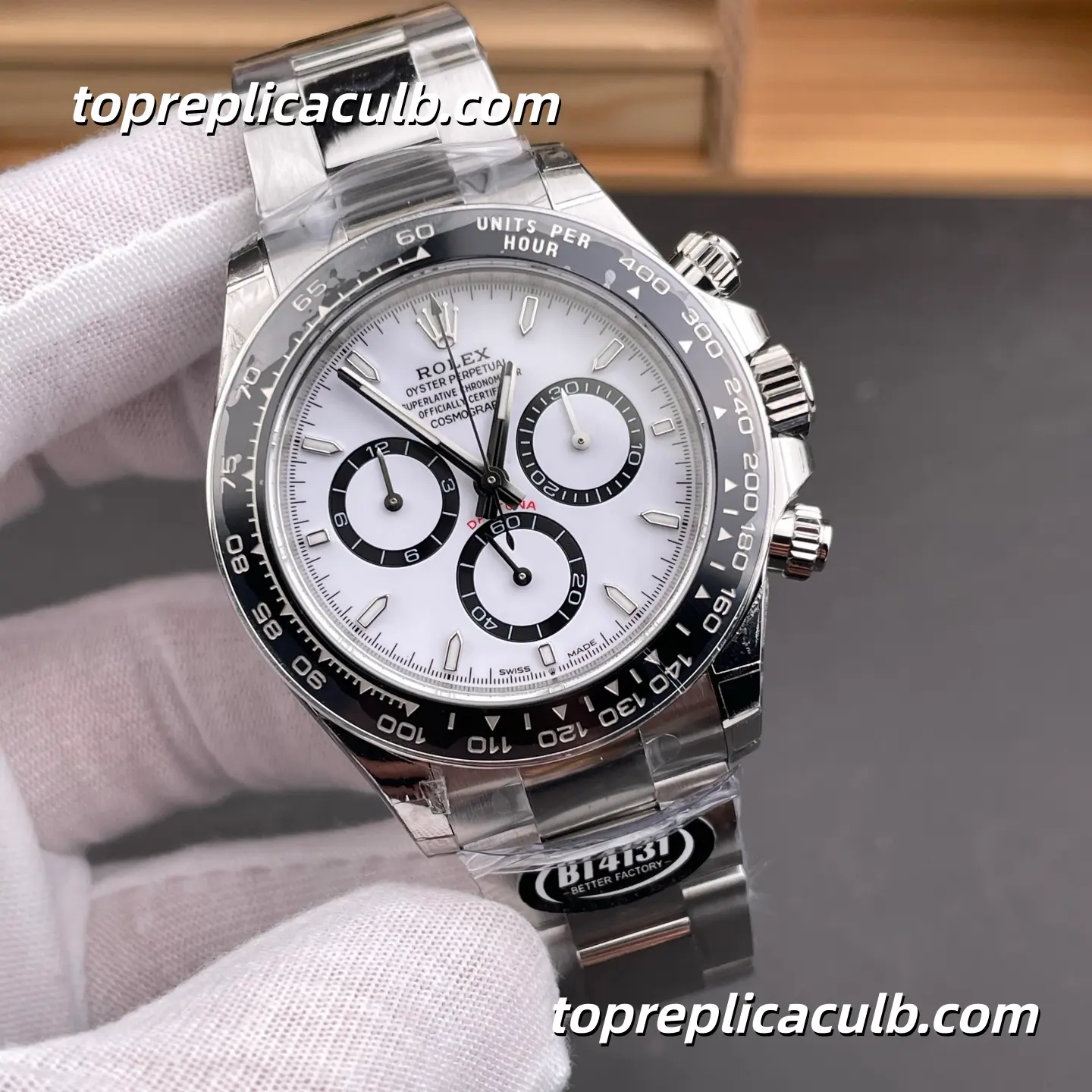 BT Factory Rolex Daytona “Panda” 126500LN 40MM White Dial Black Subdials Oyster Bracelet Super Clone Watch with 4130 Movement - Image 4