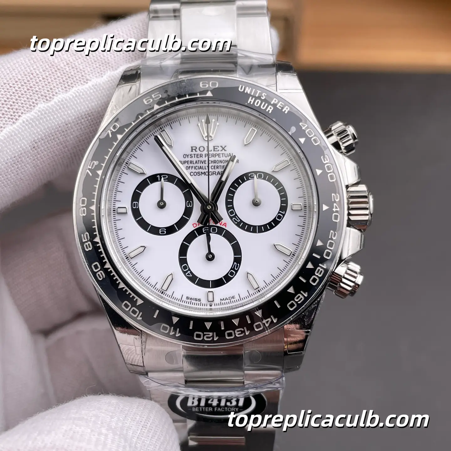 BT Factory Rolex Daytona “Panda” 126500LN 40MM White Dial Black Subdials Oyster Bracelet Super Clone Watch with 4130 Movement - Image 3